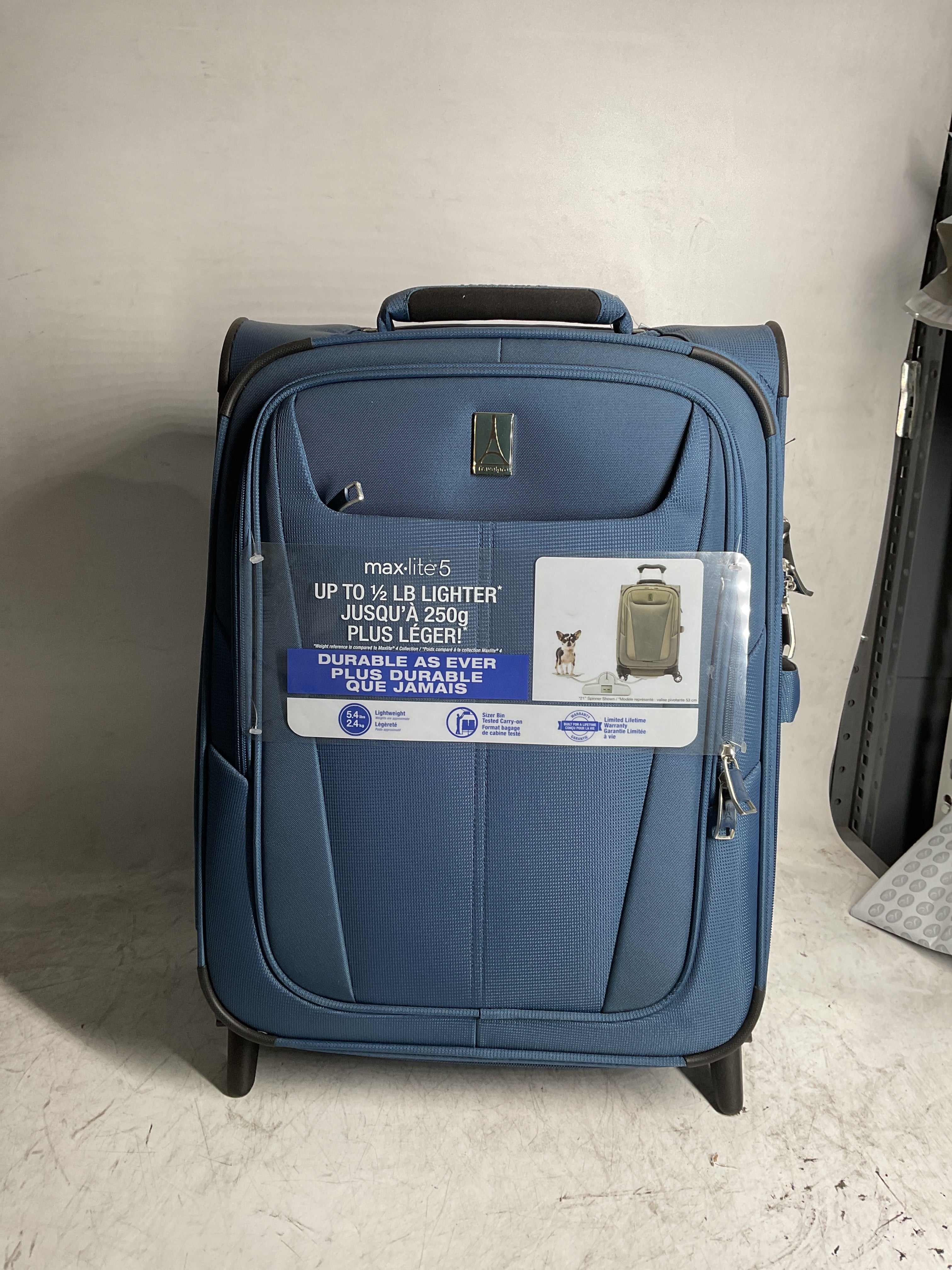 Travelpro Maxlite 5 Softside Expandable Upright 2 Wheel Luggage, Lightweight Suitcase, Men and Women ( Ensign Blue , Carry-on 20-Inch ) Ensign Blue Carry On 20 Inch U6