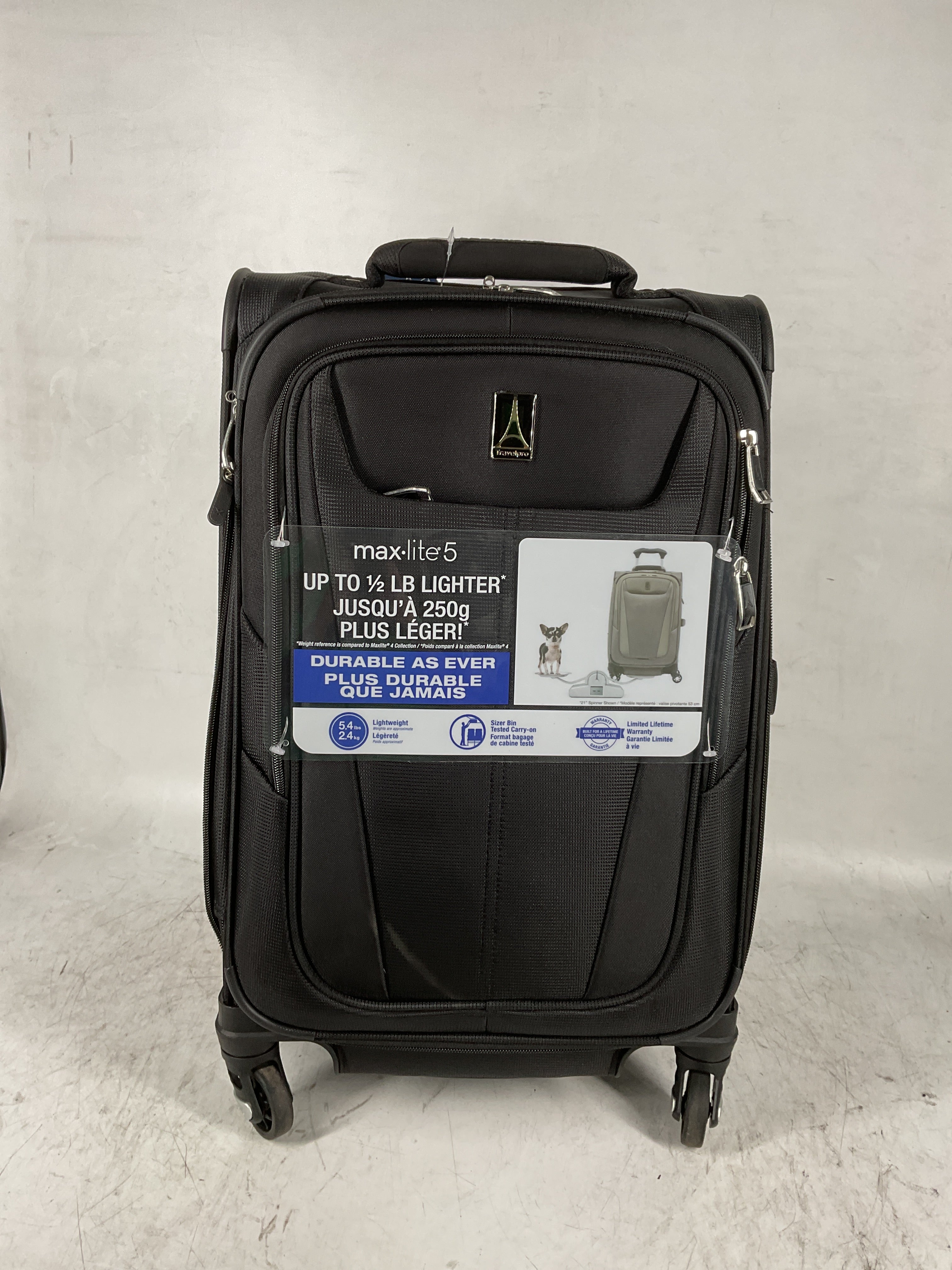 Travelpro Maxlite 5 Softside Expandable Luggage with 4 Spinner Wheels, Lightweight Suitcase, Men and Women ( Black , Carry-on 21-Inch ) Black Carry On 21 Inch U59
