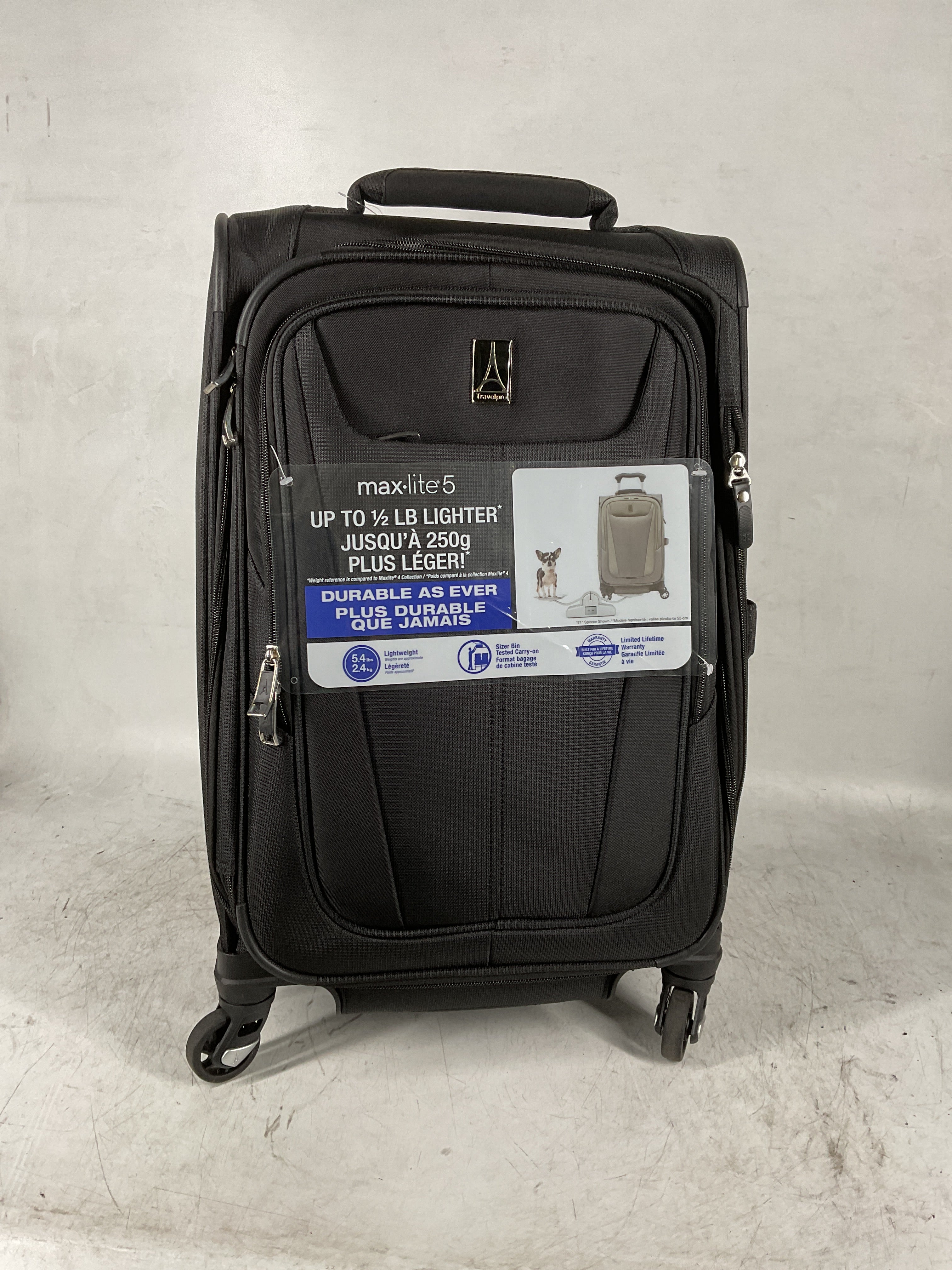 Travelpro Maxlite 5 Softside Expandable Luggage with 4 Spinner Wheels, Lightweight Suitcase, Men and Women ( Black , Carry-on 21-Inch ) Black Carry On 21 Inch U61