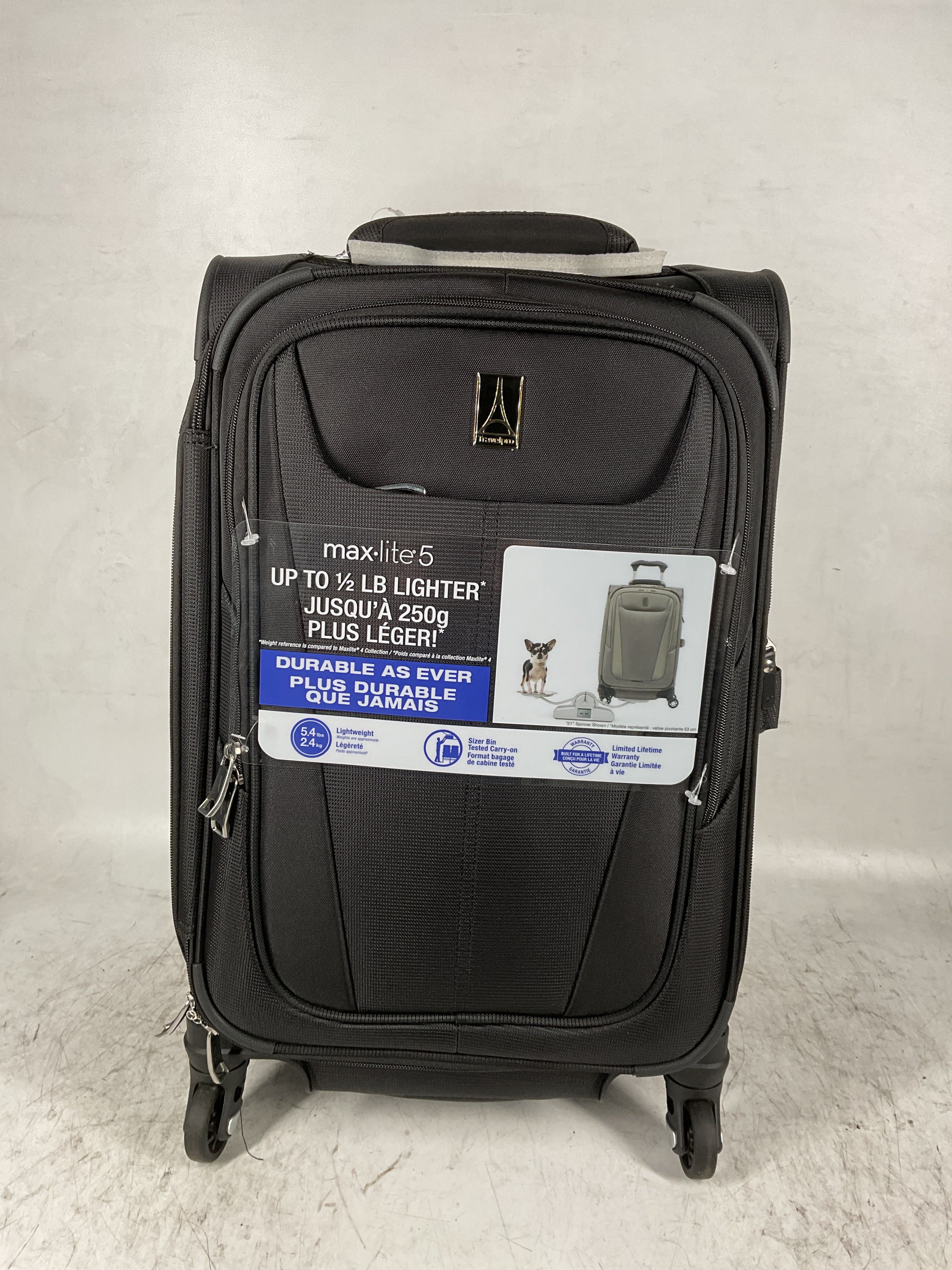 Travelpro Maxlite 5 Softside Expandable Luggage with 4 Spinner Wheels, Lightweight Suitcase, Men and Women ( Black , Carry-on 21-Inch ) Black Carry On 21 Inch U65