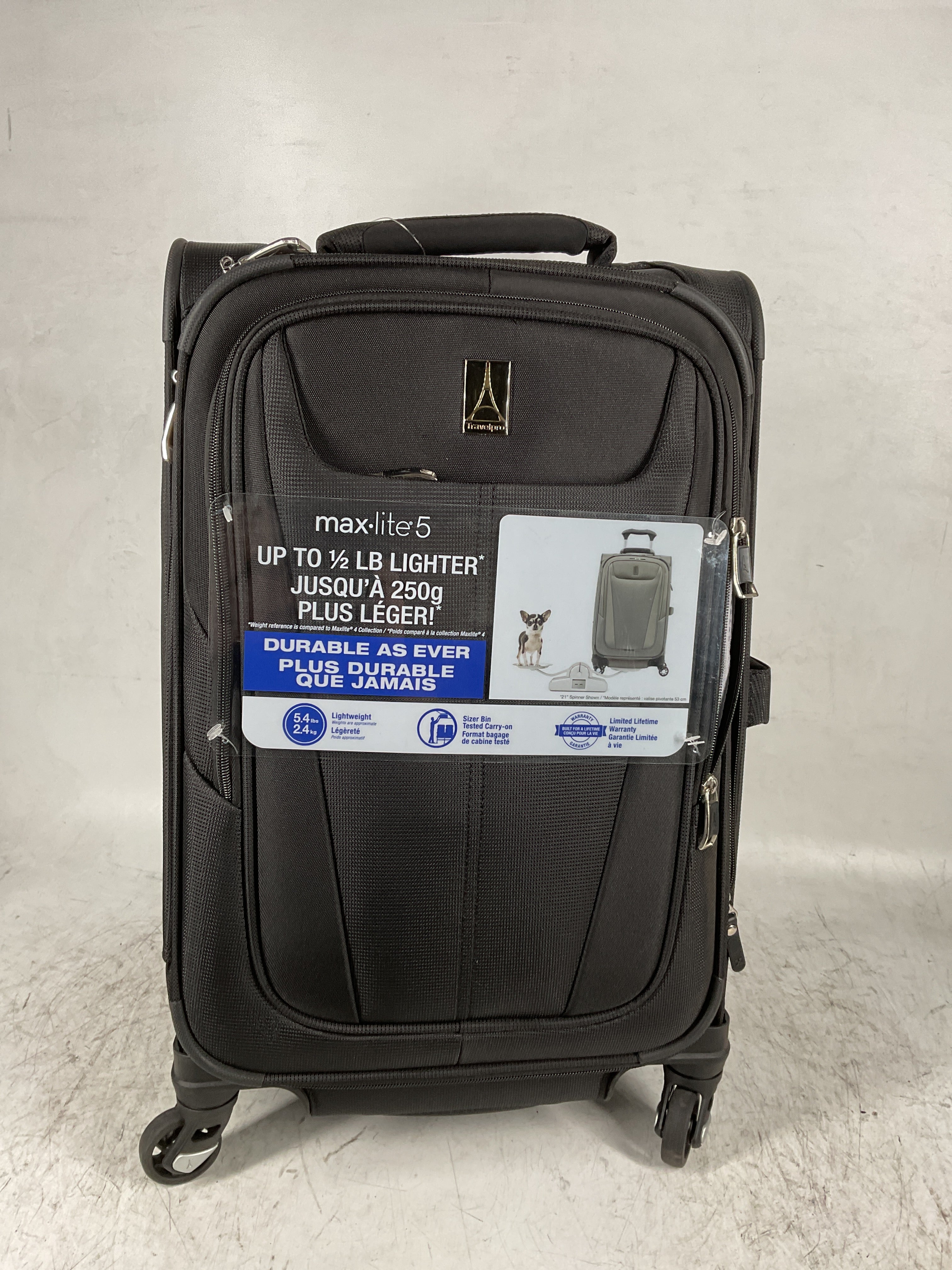 Travelpro Maxlite 5 Softside Expandable Luggage with 4 Spinner Wheels, Lightweight Suitcase, Men and Women ( Black , Carry-on 21-Inch ) Black Carry On 21 Inch U66