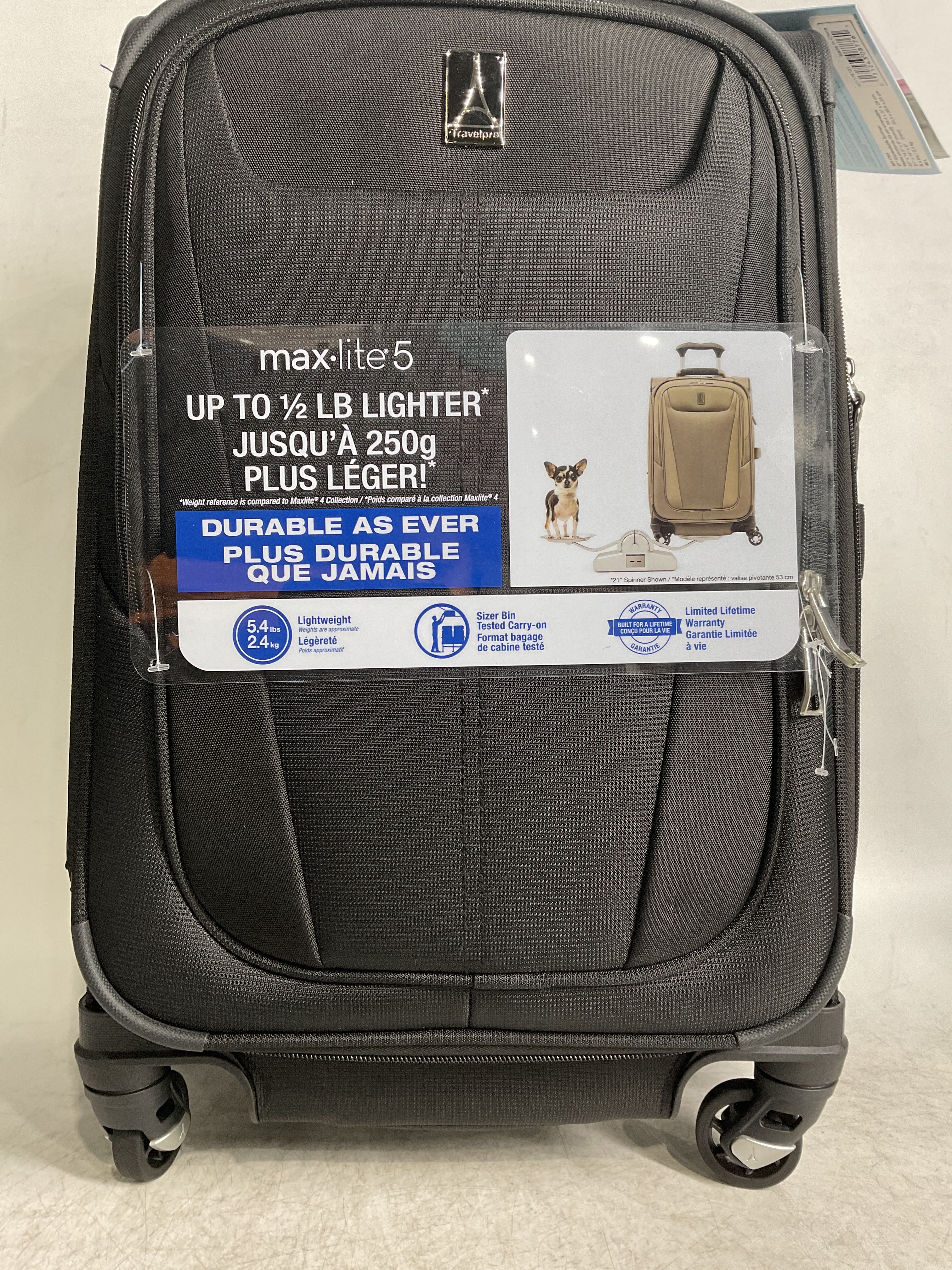 Travelpro Maxlite 5 Softside Expandable Luggage with 4 Spinner Wheels, Lightweight Suitcase, Men and Women ( Black , Carry-on 21-Inch ) Black Carry On 21 Inch U97