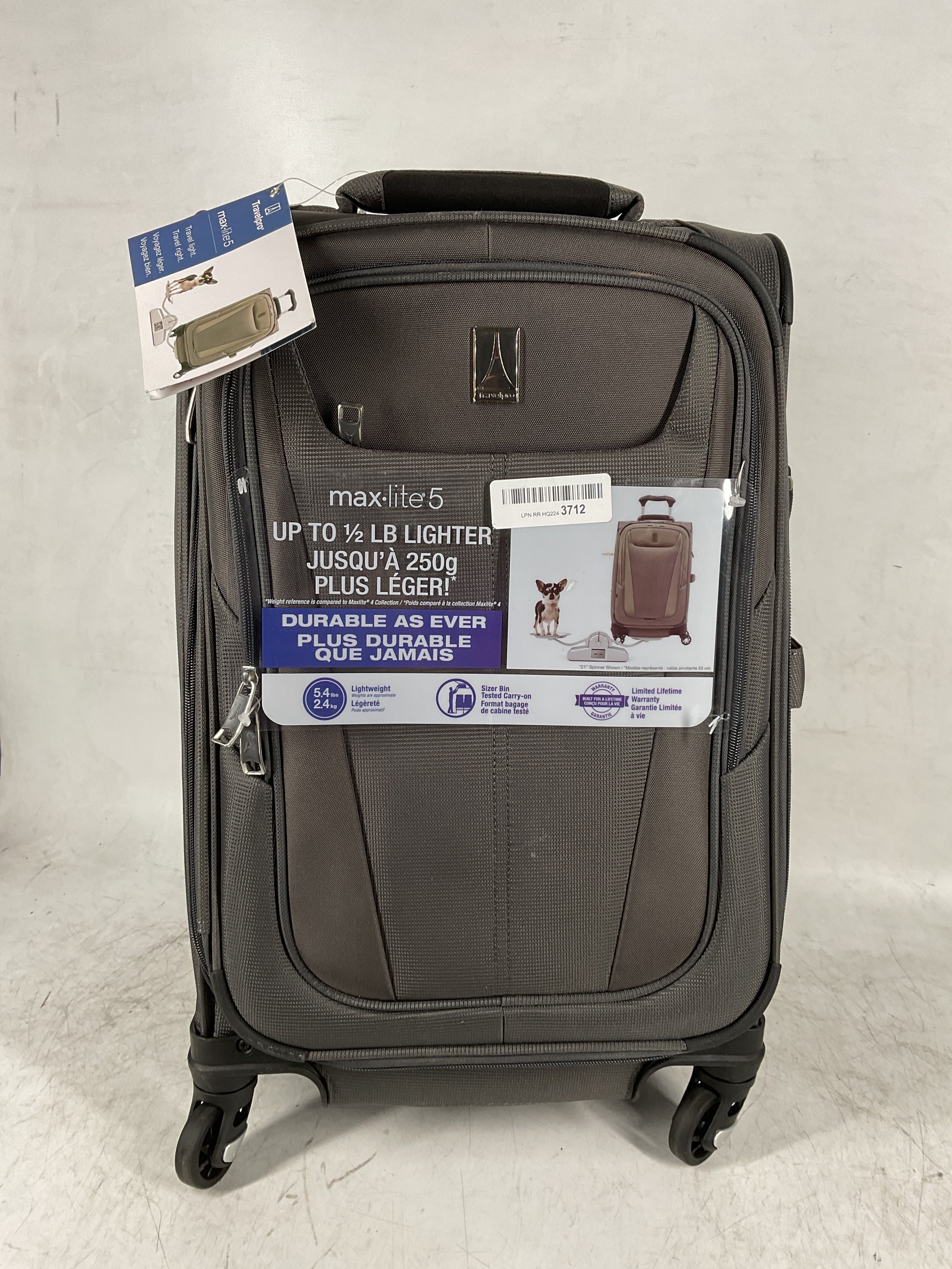 Travelpro Maxlite 5 Softside Expandable Luggage with 4 Spinner Wheels, Lightweight Suitcase, Men and Women ( Shadow Grey , Carry-on 21-Inch ) Shadow Grey Carry On 21 Inch U54