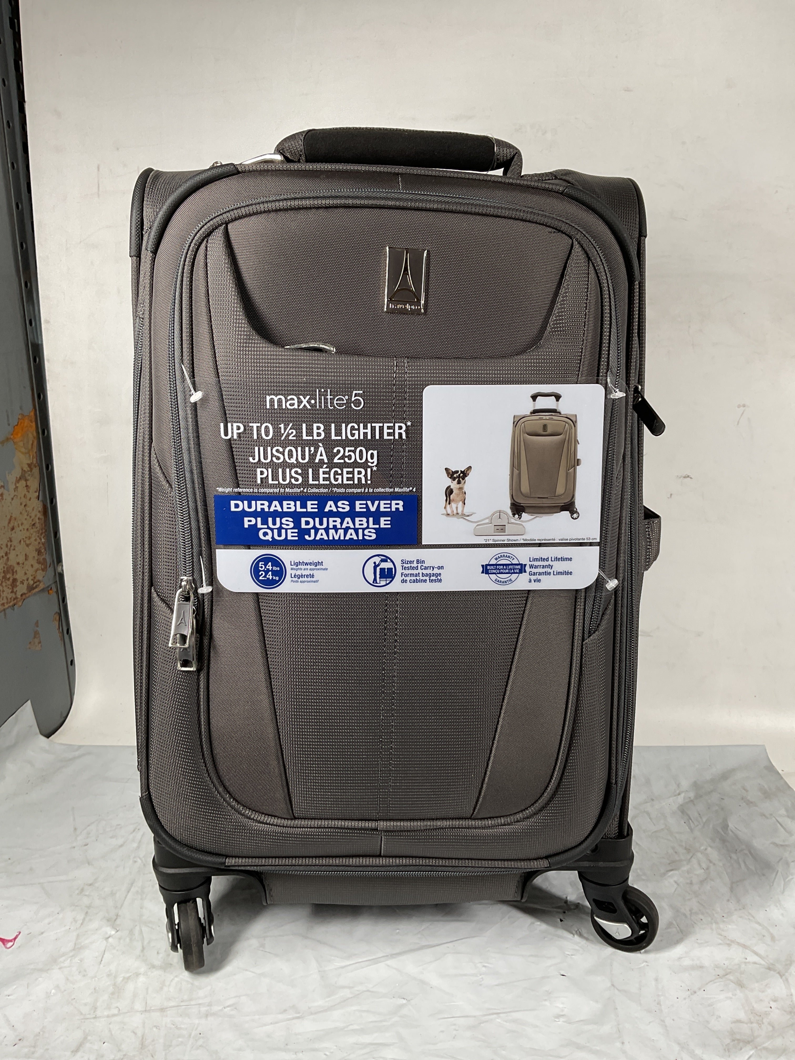 Travelpro Maxlite 5 Softside Expandable Luggage with 4 Spinner Wheels, Lightweight Suitcase, Men and Women ( Shadow Grey , Carry-on 21-Inch ) Shadow Grey Carry On 21 Inch U97