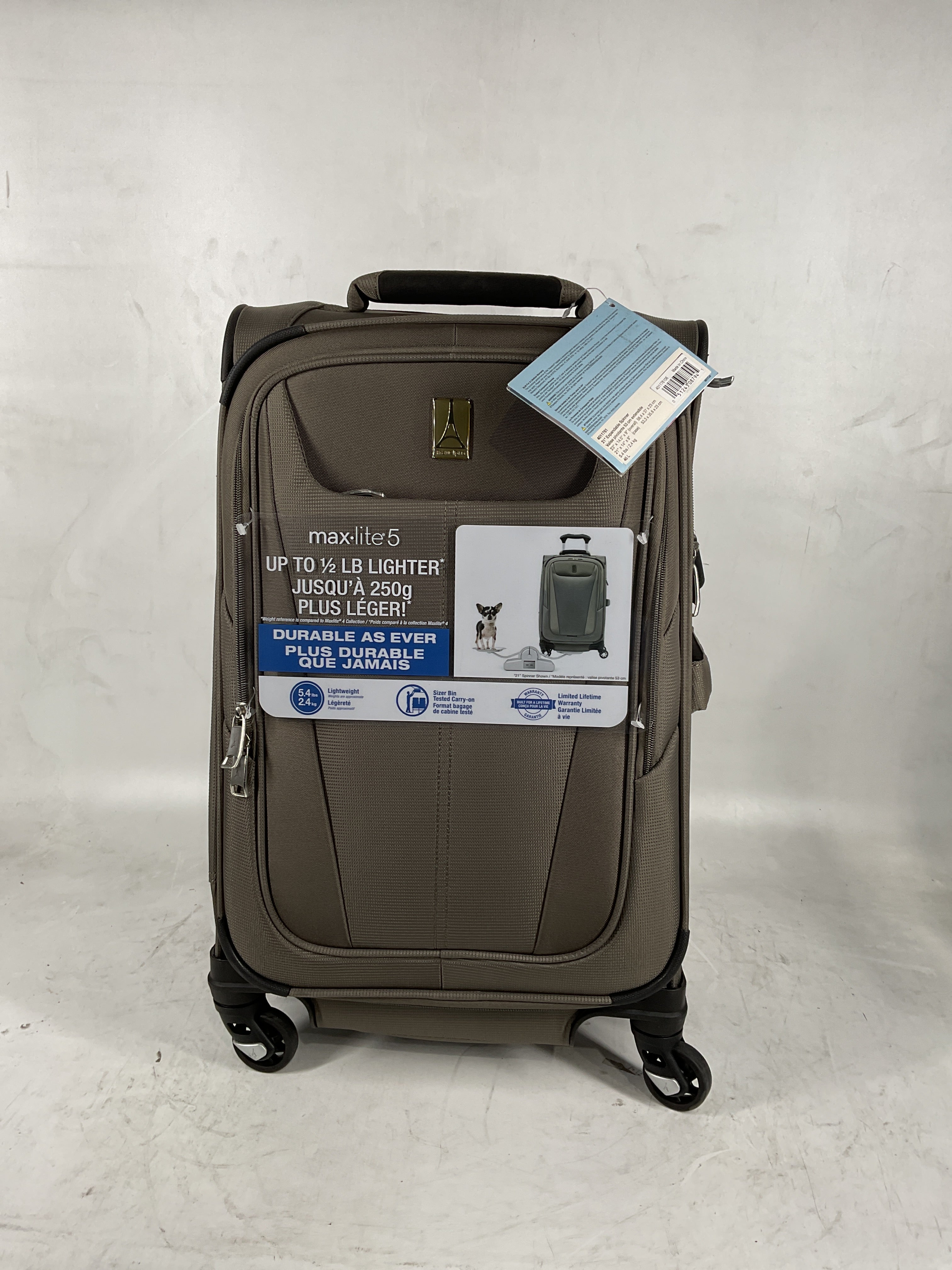 Travelpro Maxlite 5 Softside Expandable Luggage with 4 Spinner Wheels, Lightweight Suitcase, Men and Women Slate Green Carry On 21 Inch U12