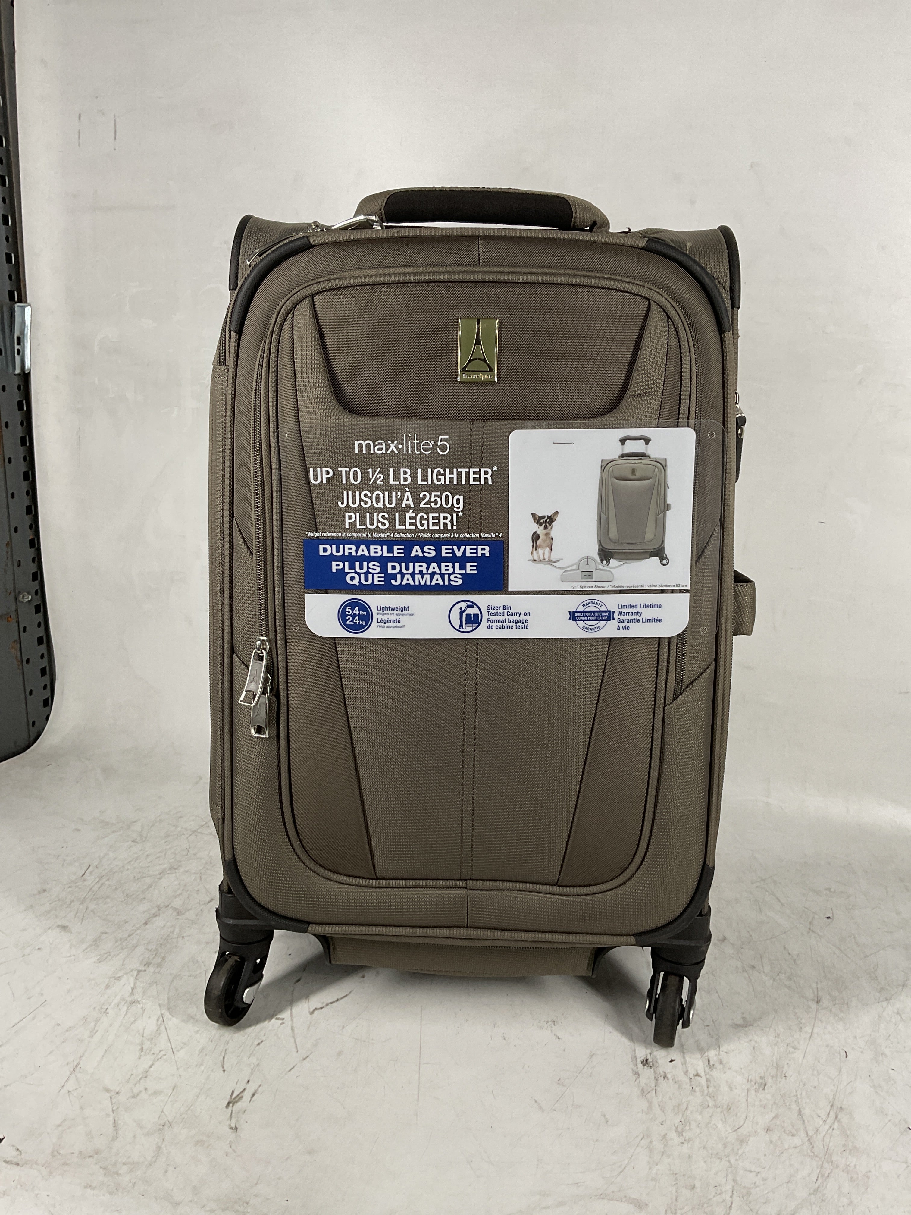 Travelpro Maxlite 5 Softside Expandable Luggage with 4 Spinner Wheels, Lightweight Suitcase, Men and Women Slate Green Carry On 21 Inch U14
