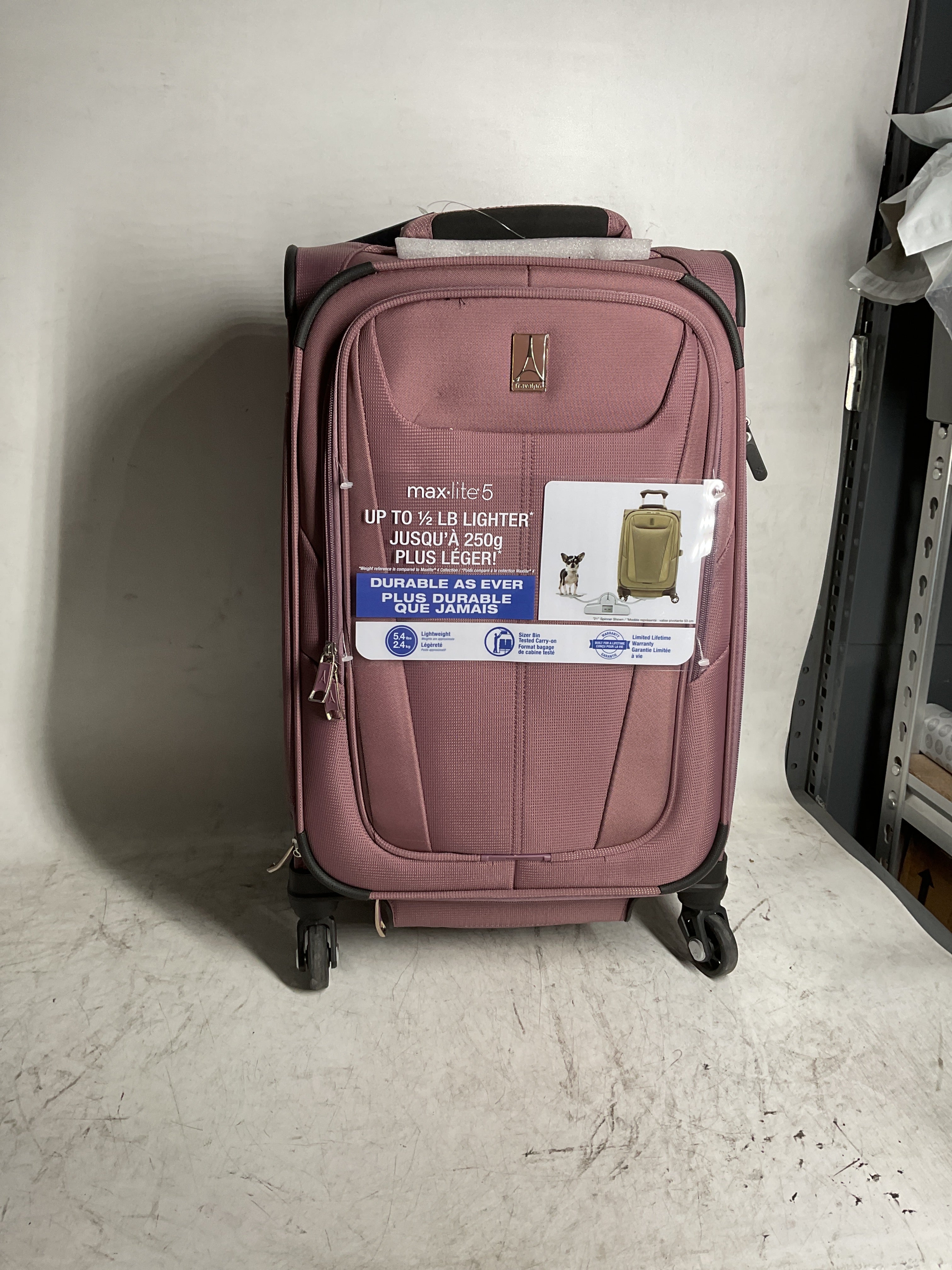 Travelpro Maxlite 5 Softside Expandable Luggage with 4 Spinner Wheels, Lightweight Suitcase, Men and Women ( Dusty Rose Pink , Carry-on 21-Inch ) Dusty Rose Pink Carry On 21 Inch U9
