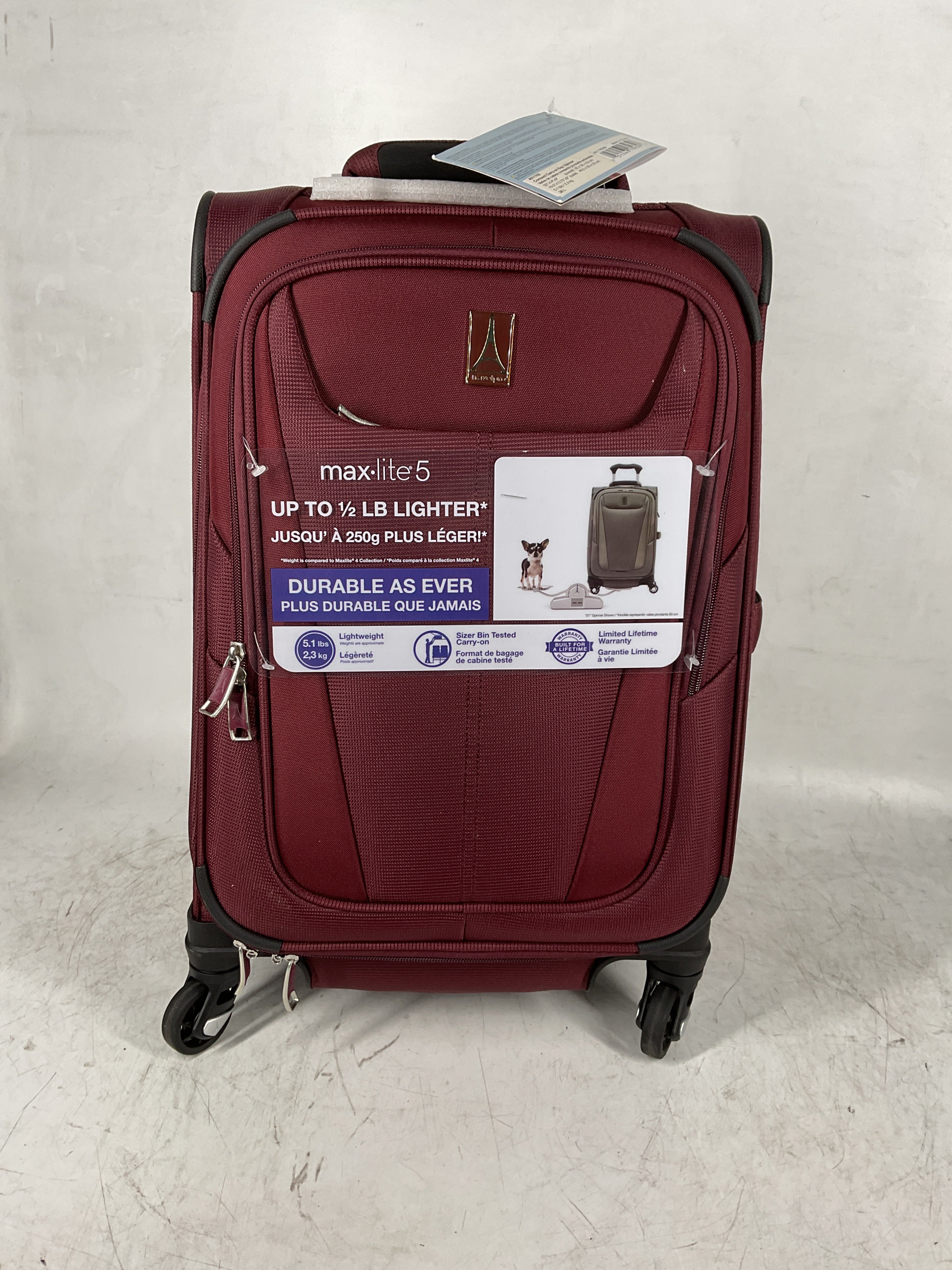Travelpro Maxlite 5 Softside Expandable Luggage with 4 Spinner Wheels, Lightweight Suitcase, Men and Women ( Burgundy , Carry-on 21-Inch ) Burgundy Carry On 21 Inch U35