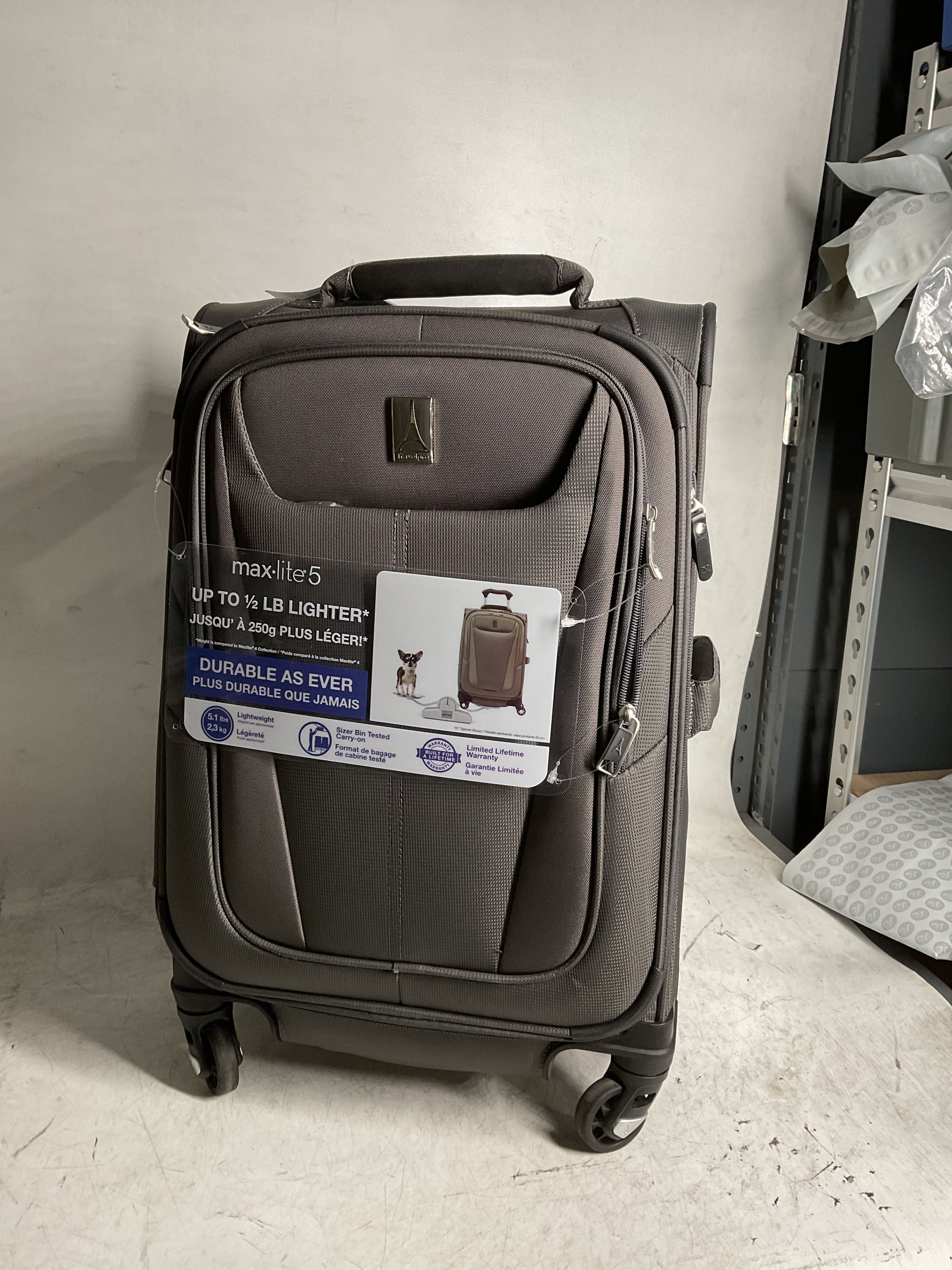 Travelpro Maxlite 5 Softside Expandable Luggage with 4 Spinner Wheels, Lightweight Suitcase, Men and Women ( Shadow Grey , Compact Carry-on 20-Inch ) Shadow Grey Compact Carry On 20 Inch U5