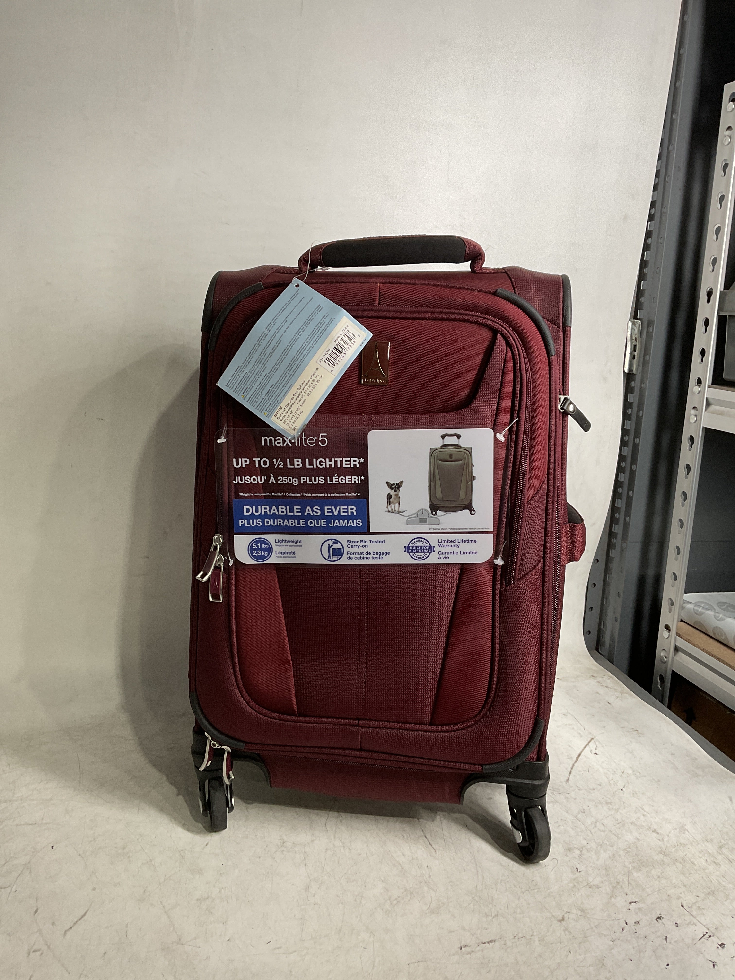Travelpro Maxlite 5 Softside Expandable Luggage with 4 Spinner Wheels, Lightweight Suitcase, Men and Women ( Burgundy , Compact Carry-on 20-Inch ) Burgundy Compact Carry On 20 Inch U4
