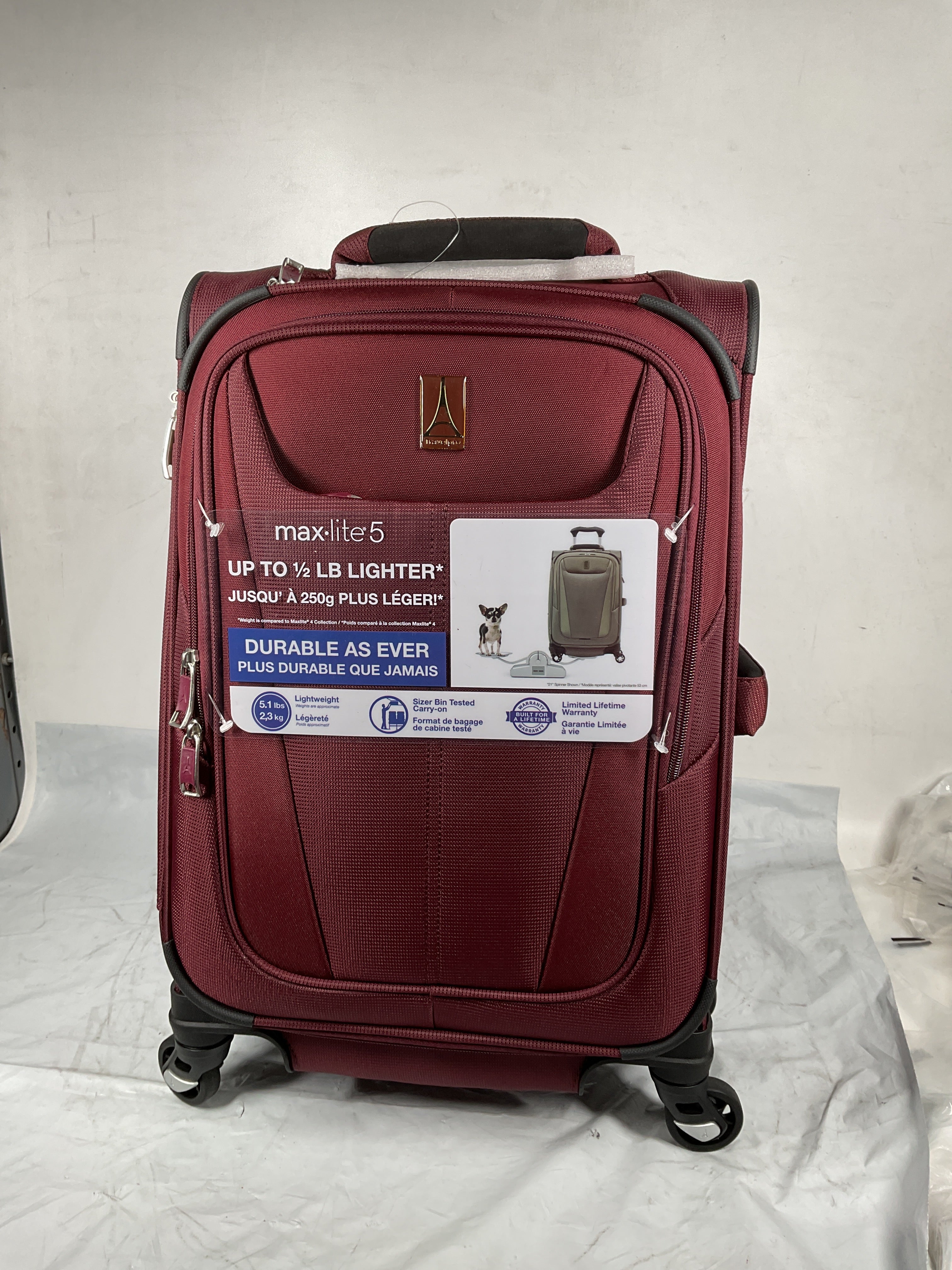 Travelpro Maxlite 5 Softside Expandable Luggage with 4 Spinner Wheels, Lightweight Suitcase, Men and Women ( Burgundy , Compact Carry-on 20-Inch ) Burgundy Compact Carry On 20 Inch U5