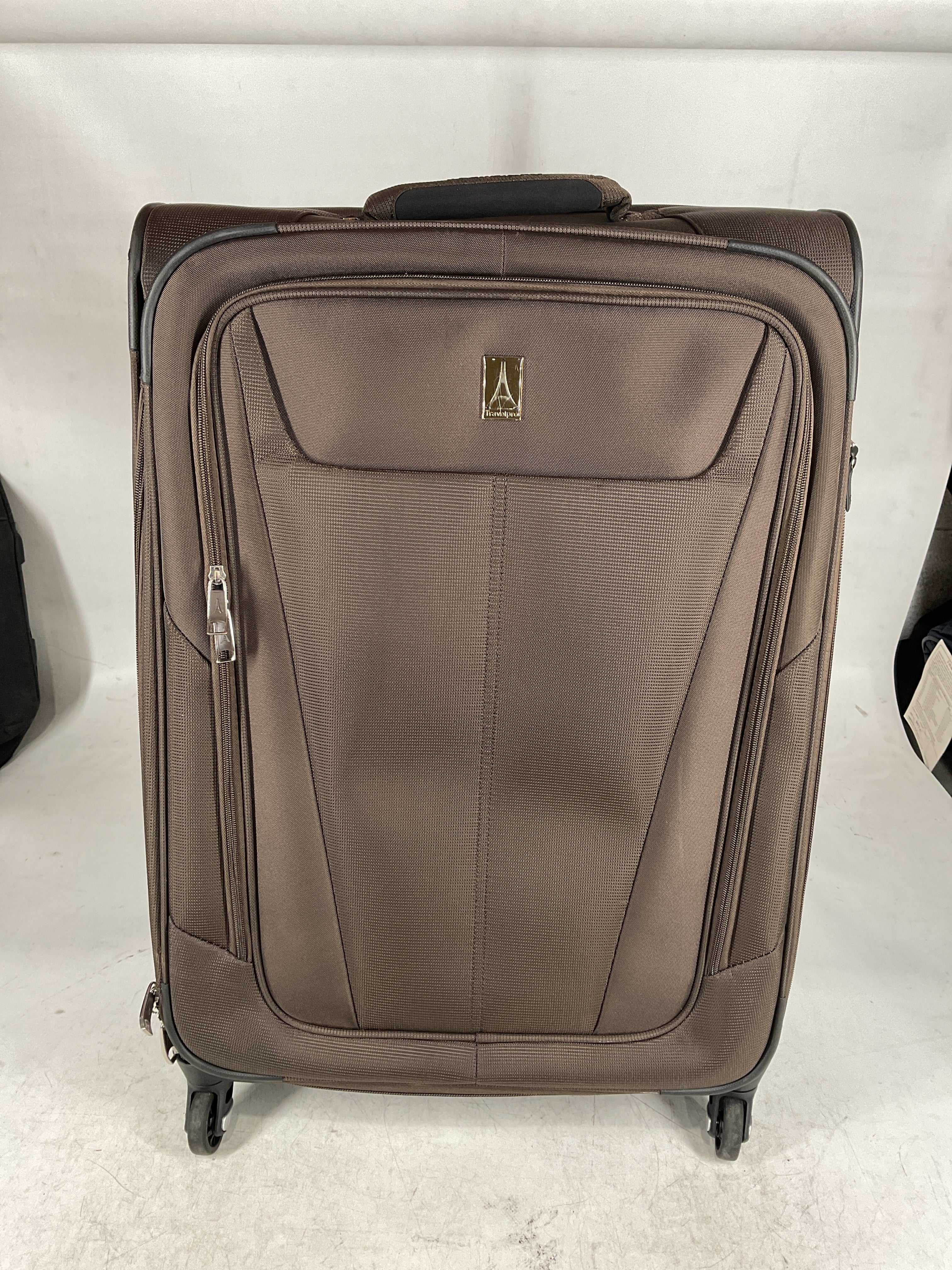 Travelpro Maxlite 5 Softside Expandable Luggage with 4 Spinner Wheels, Lightweight Suitcase, Men and Women Mocha Checked Medium 25 Inch U15