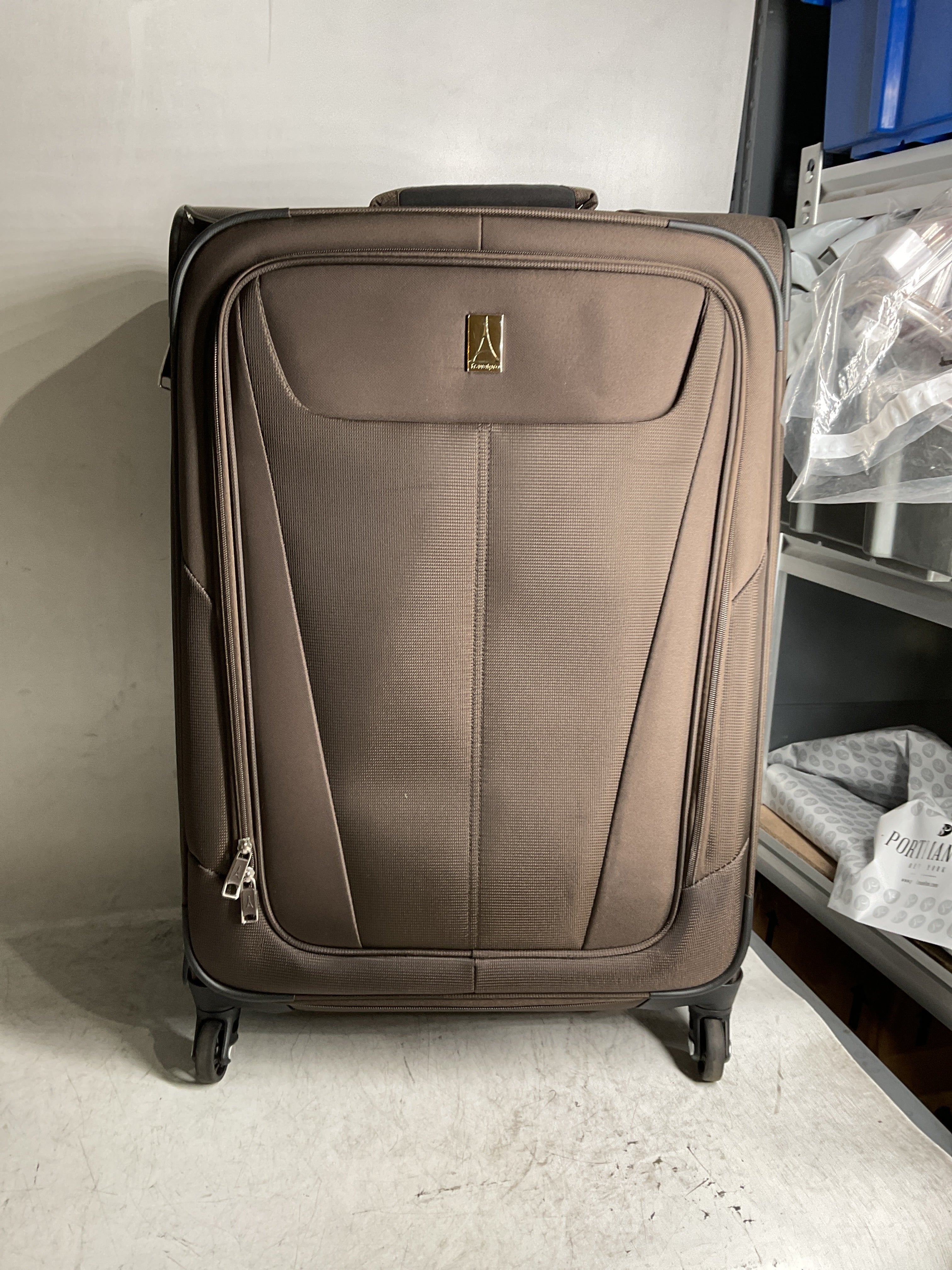 Travelpro Maxlite 5 Softside Expandable Luggage with 4 Spinner Wheels, Lightweight Suitcase, Men and Women ( Mocha , Checked-Medium 25-Inch ) Mocha Checked Medium 25 Inch U17