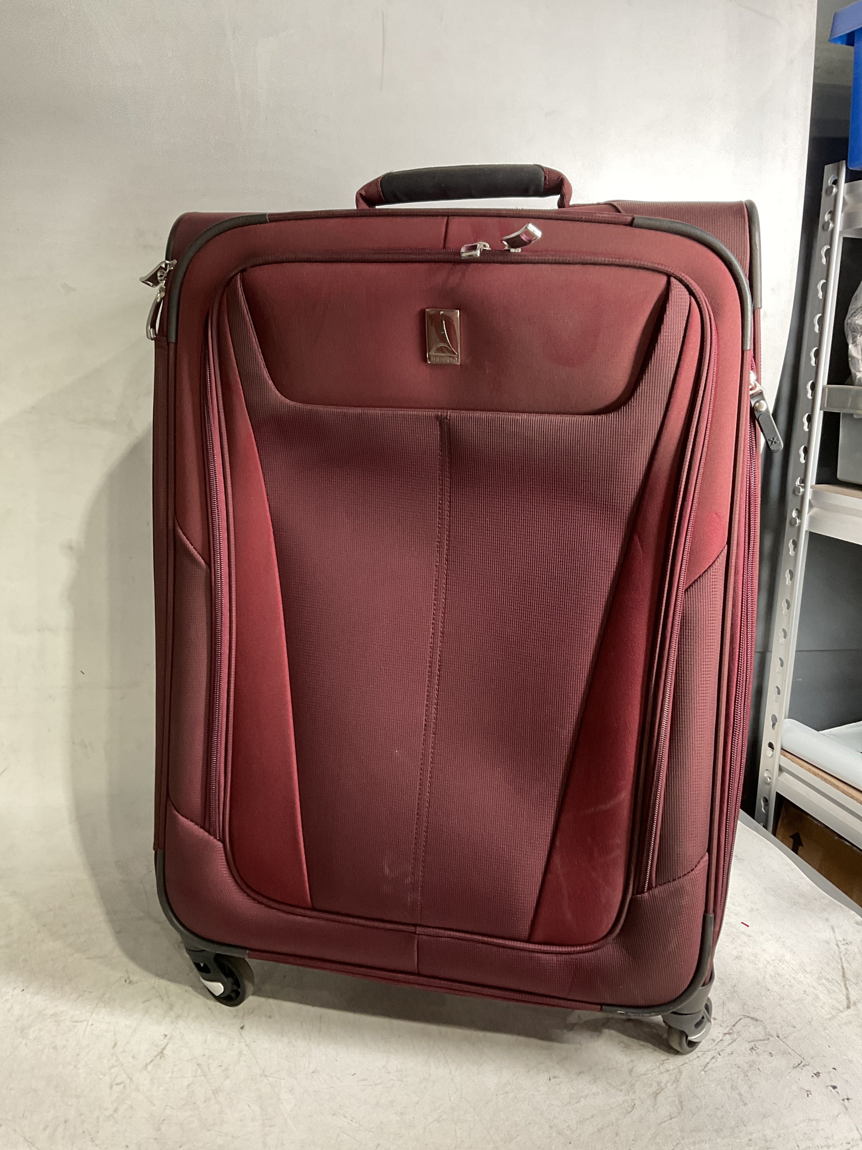 Travelpro Maxlite 5 Softside Expandable Luggage with 4 Spinner Wheels, Lightweight Suitcase, Men and Women ( Burgundy , Checked-Medium 25-Inch ) Burgundy Checked Medium 25 Inch U14
