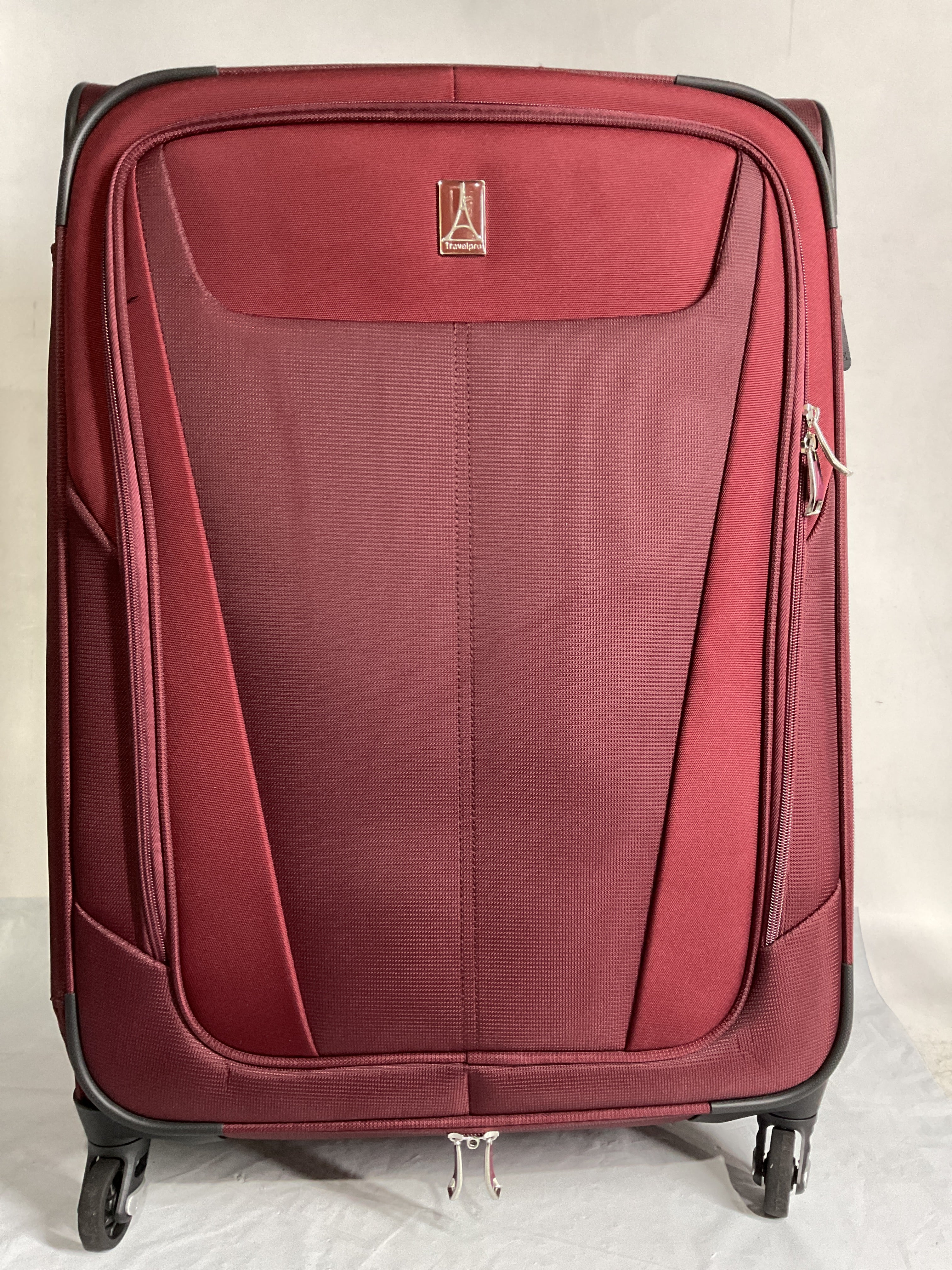 Travelpro Maxlite 5 Softside Expandable Luggage with 4 Spinner Wheels, Lightweight Suitcase, Men and Women ( Burgundy , Checked-Medium 25-Inch ) Burgundy Checked Medium 25 Inch U17