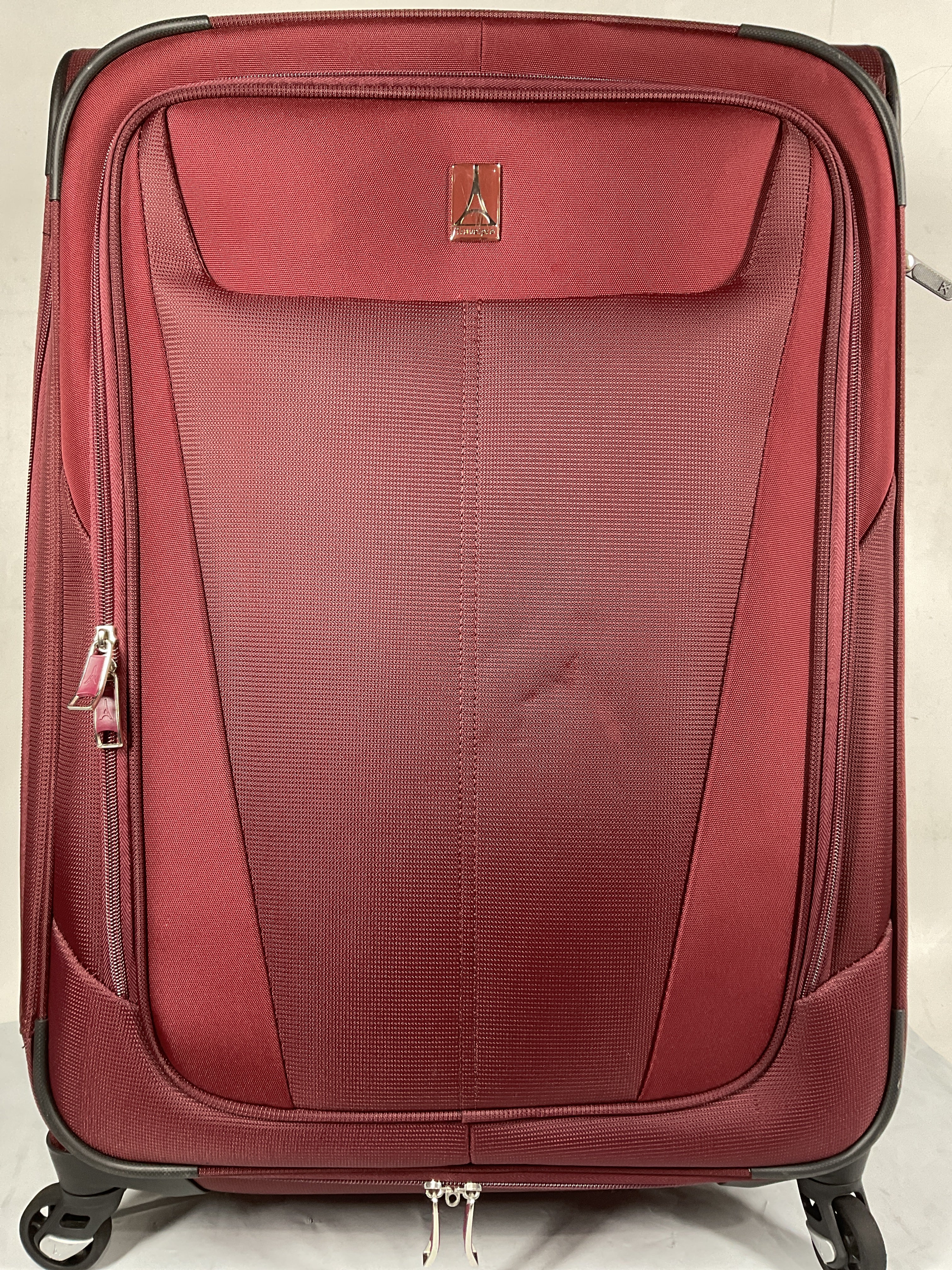 Travelpro Maxlite 5 Softside Expandable Luggage with 4 Spinner Wheels, Lightweight Suitcase, Men and Women ( Burgundy , Checked-Medium 25-Inch ) Burgundy Checked Medium 25 Inch U19