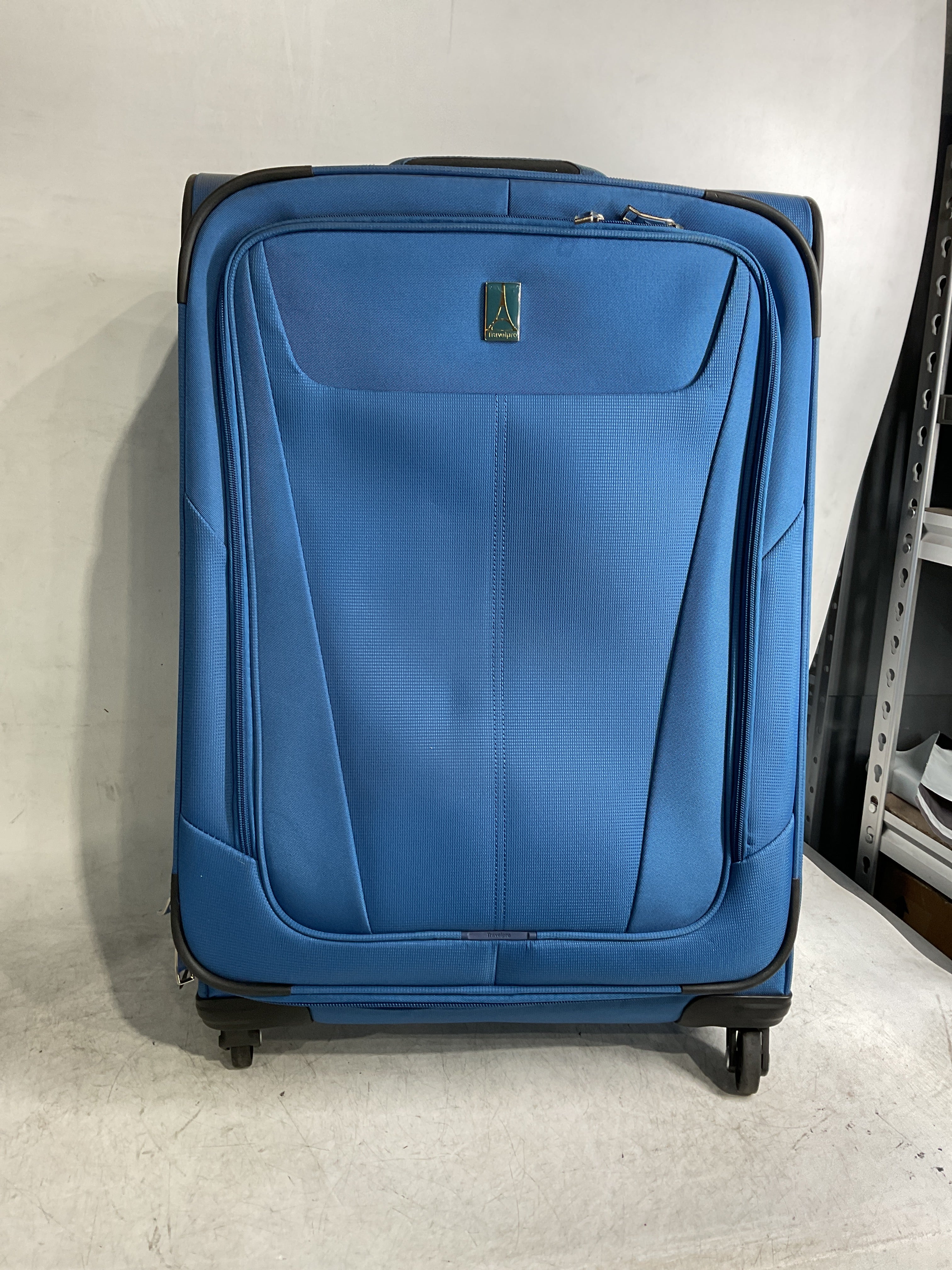 Travelpro Maxlite 5 Softside Expandable Luggage with 4 Spinner Wheels, Lightweight Suitcase, Men and Women ( Azure Blue , Checked-Medium 25-Inch ) Azure Blue Checked Medium 25 Inch U4