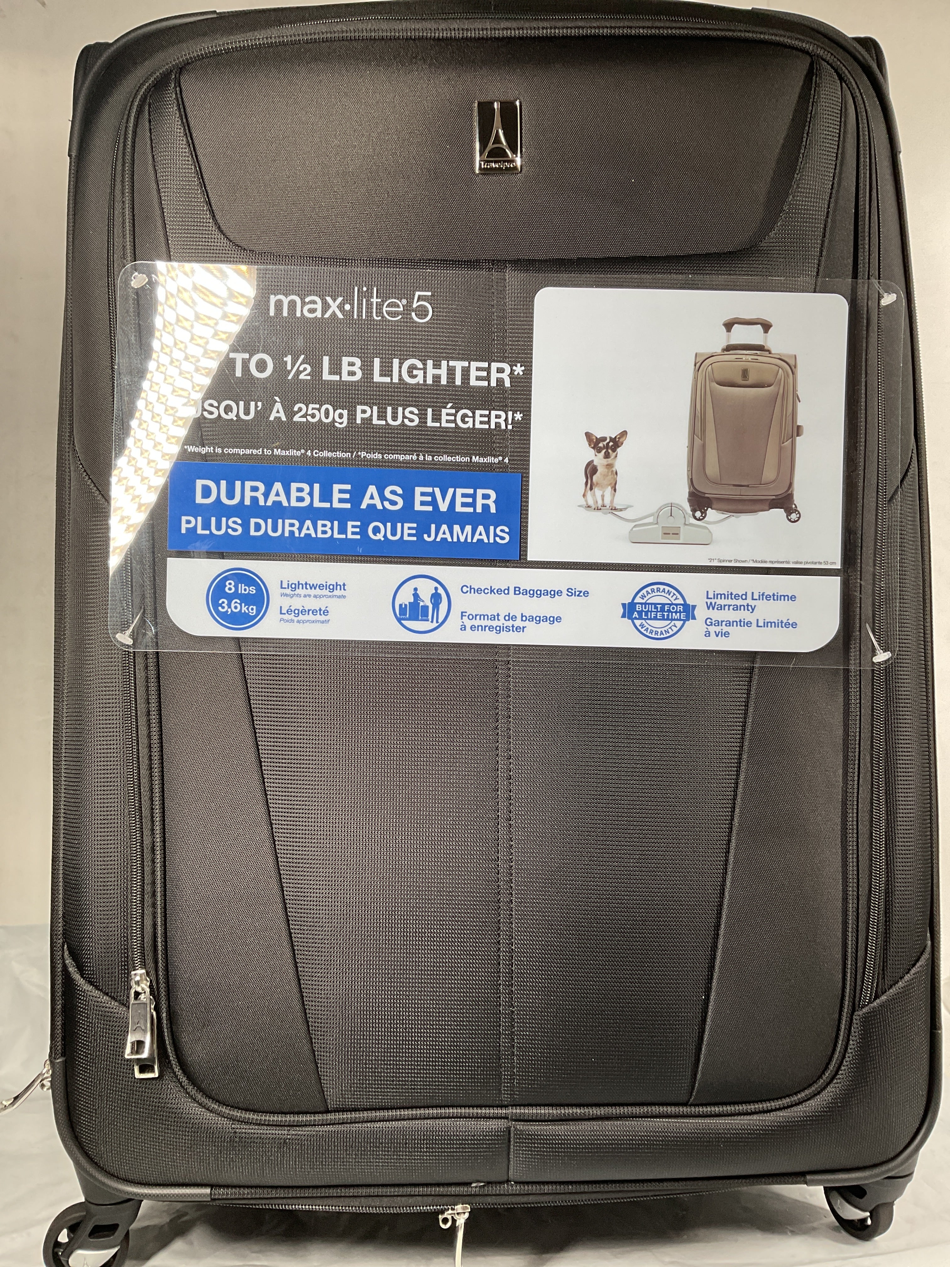 Travelpro Maxlite 5 Softside Expandable Luggage with 4 Spinner Wheels, Lightweight Suitcase, Men and Women ( Black , Checked-Large 29-Inch ) Black Checked Large 29 Inch U37