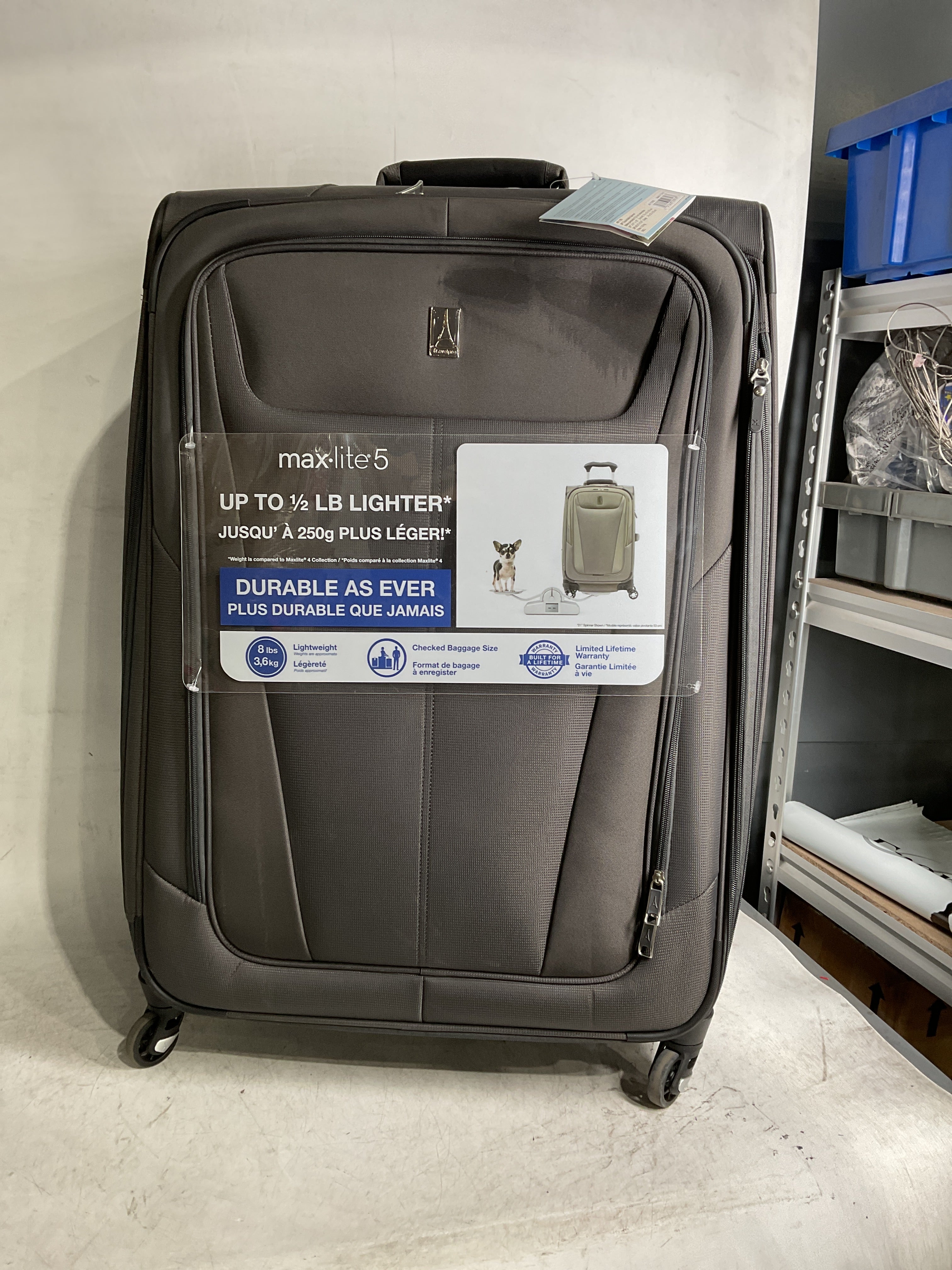 Travelpro Maxlite 5 Softside Expandable Luggage with 4 Spinner Wheels, Lightweight Suitcase, Men and Women ( Shadow Grey , Checked-Large 29-Inch ) Shadow Grey Checked Large 29 Inch U9