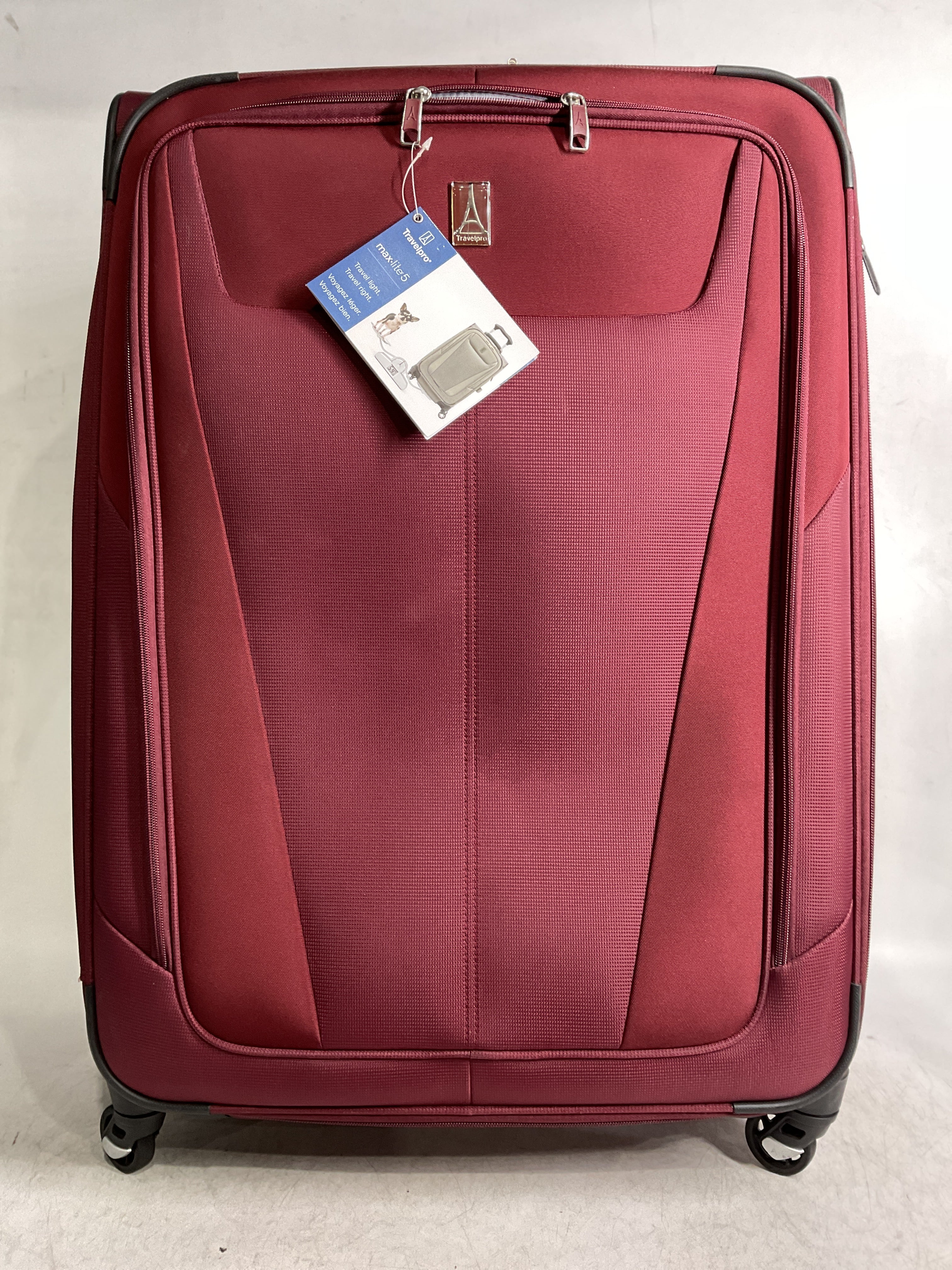 Travelpro Maxlite 5 Softside Expandable Luggage with 4 Spinner Wheels, Lightweight Suitcase, Men and Women ( Burgundy , Checked-Large 29-Inch ) Burgundy Checked Large 29 Inch U30