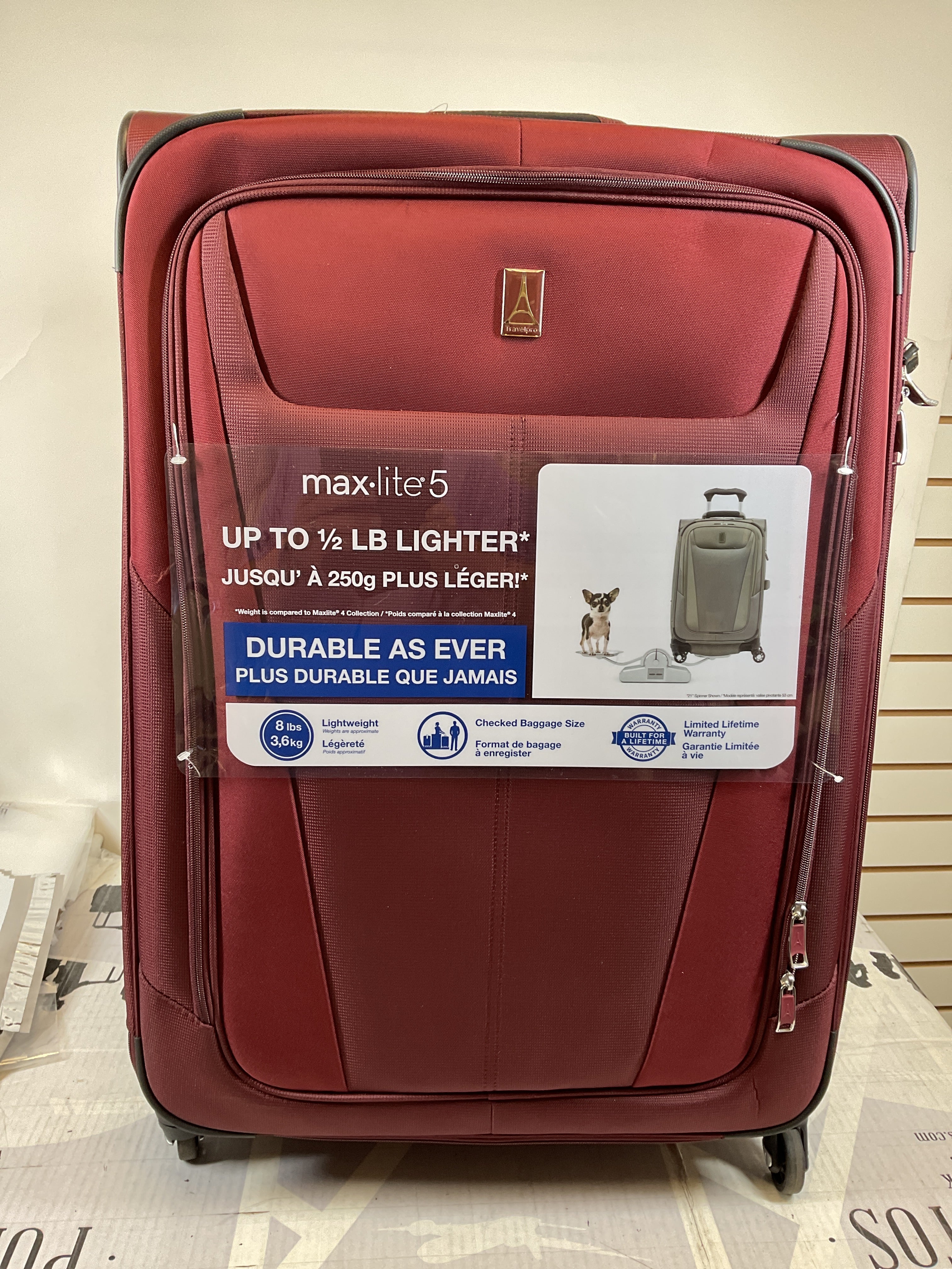 Travelpro Maxlite 5 Softside Expandable Luggage with 4 Spinner Wheels, Lightweight Suitcase, Men and Women ( Burgundy , Checked-Large 29-Inch ) Burgundy Checked Large 29 Inch U42