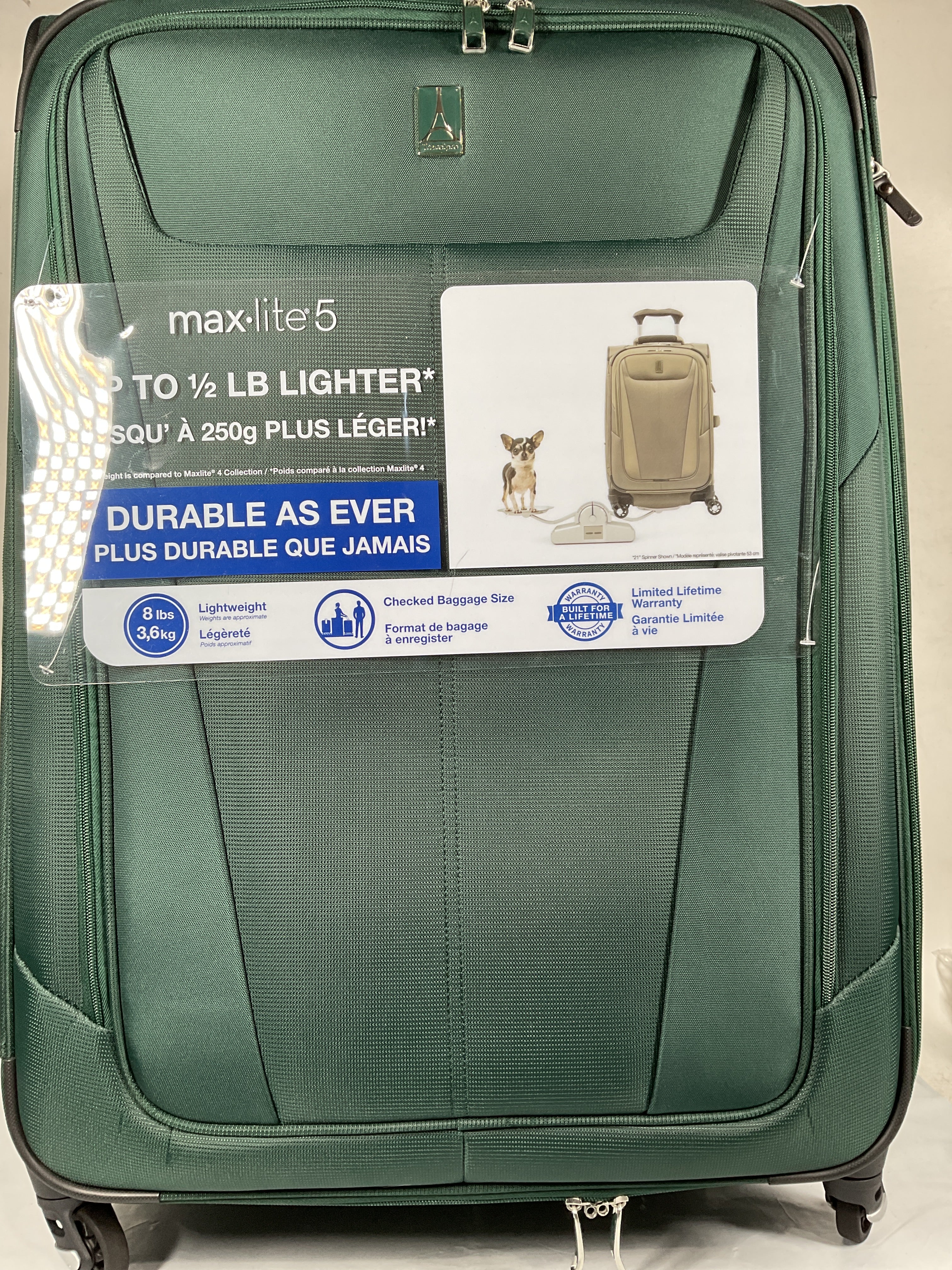 Travelpro Maxlite 5 Softside Expandable Luggage with 4 Spinner Wheels, Lightweight Suitcase, Men and Women ( Green Forest , Checked-Large 29-Inch ) Green Forest Checked Large 29 Inch U10