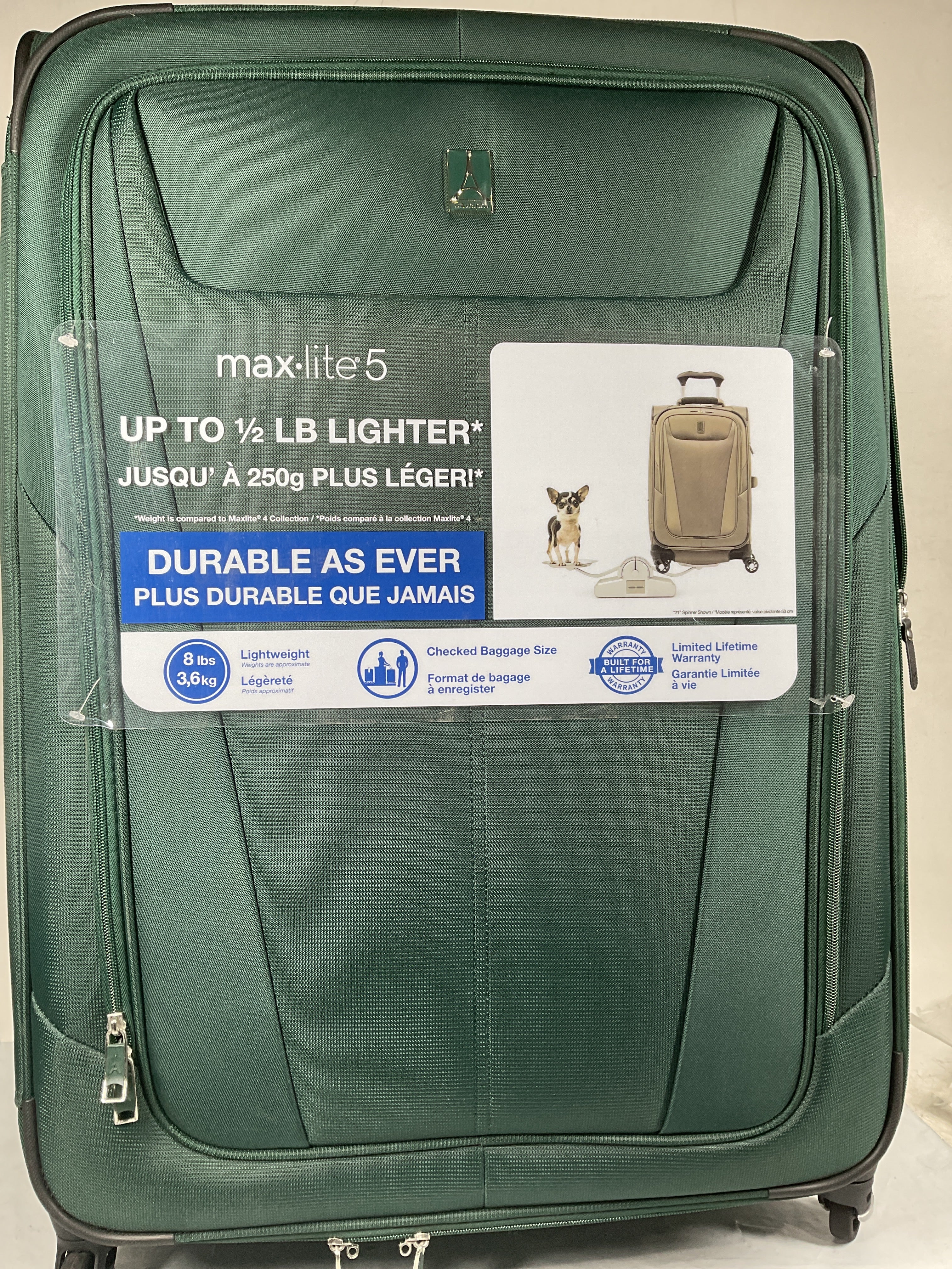 Travelpro Maxlite 5 Softside Expandable Luggage with 4 Spinner Wheels, Lightweight Suitcase, Men and Women ( Green Forest , Checked-Large 29-Inch ) Green Forest Checked Large 29 Inch U11