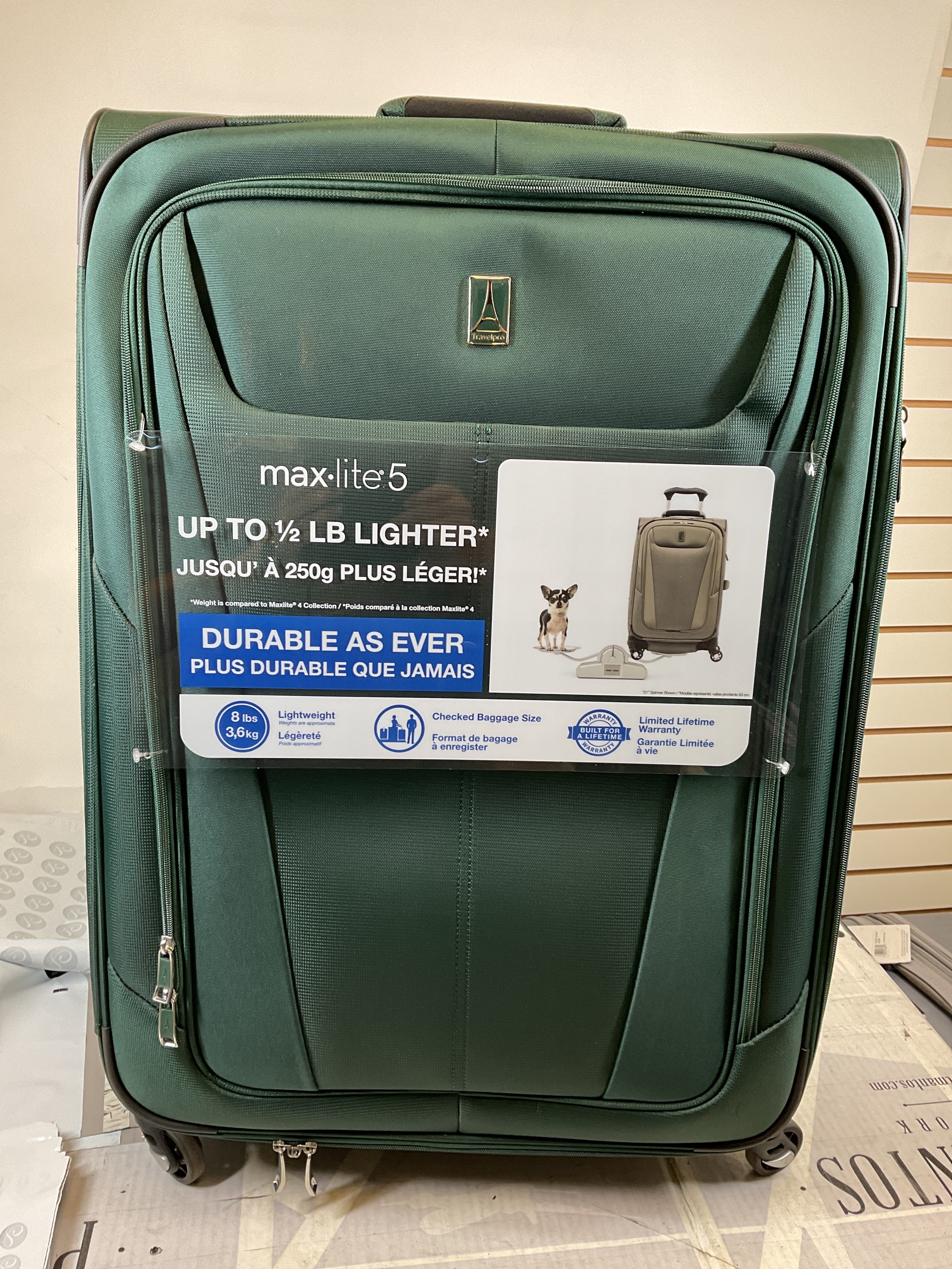 Travelpro Maxlite 5 Softside Expandable Luggage with 4 Spinner Wheels, Lightweight Suitcase, Men and Women ( Green Forest , Checked-Large 29-Inch ) Green Forest Checked Large 29 Inch U24