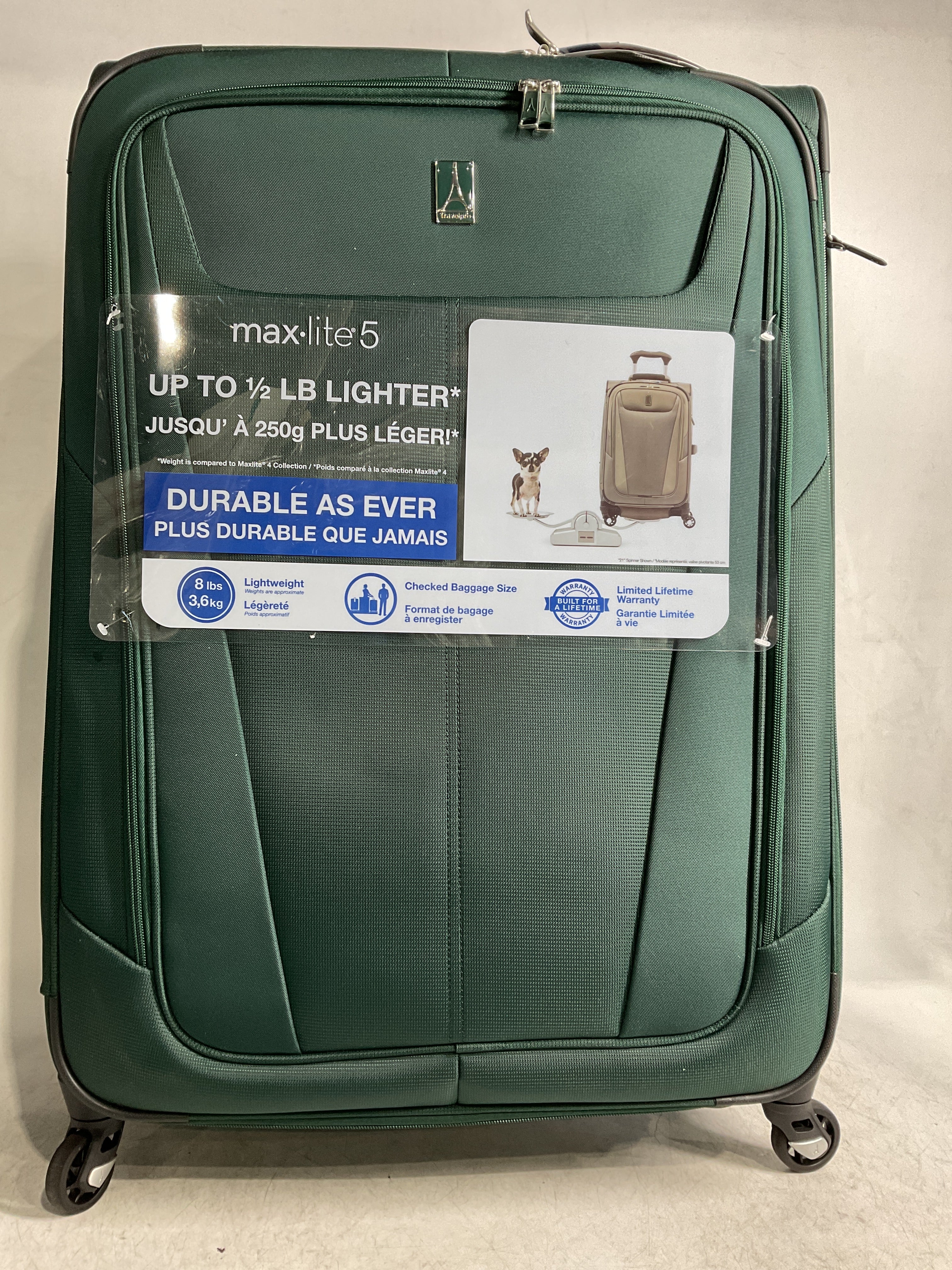 Travelpro Maxlite 5 Softside Expandable Luggage with 4 Spinner Wheels, Lightweight Suitcase, Men and Women ( Green Forest , Checked-Large 29-Inch ) Green Forest Checked Large 29 Inch U5