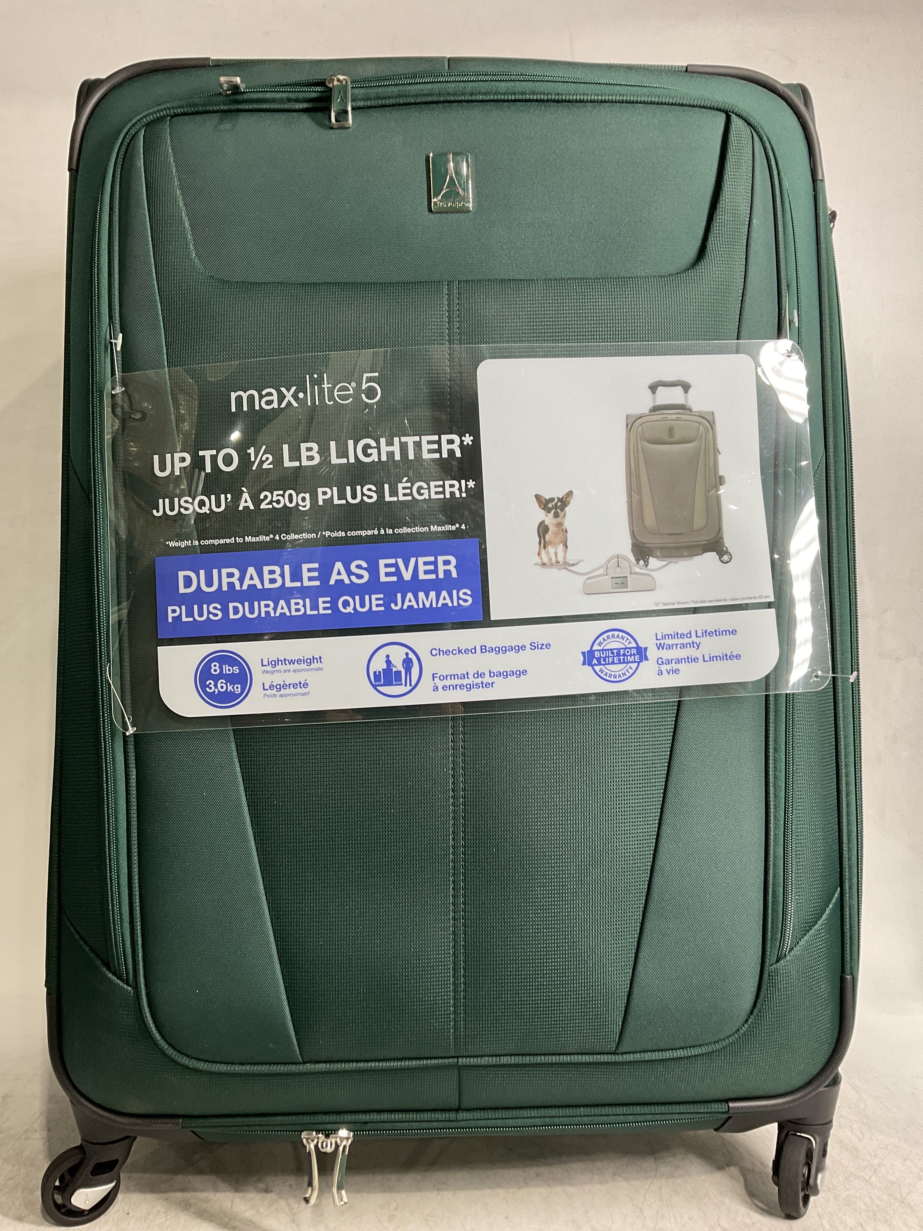 Travelpro Maxlite 5 Softside Expandable Luggage with 4 Spinner Wheels, Lightweight Suitcase, Men and Women ( Green Forest , Checked-Large 29-Inch ) Green Forest Checked Large 29 Inch U6