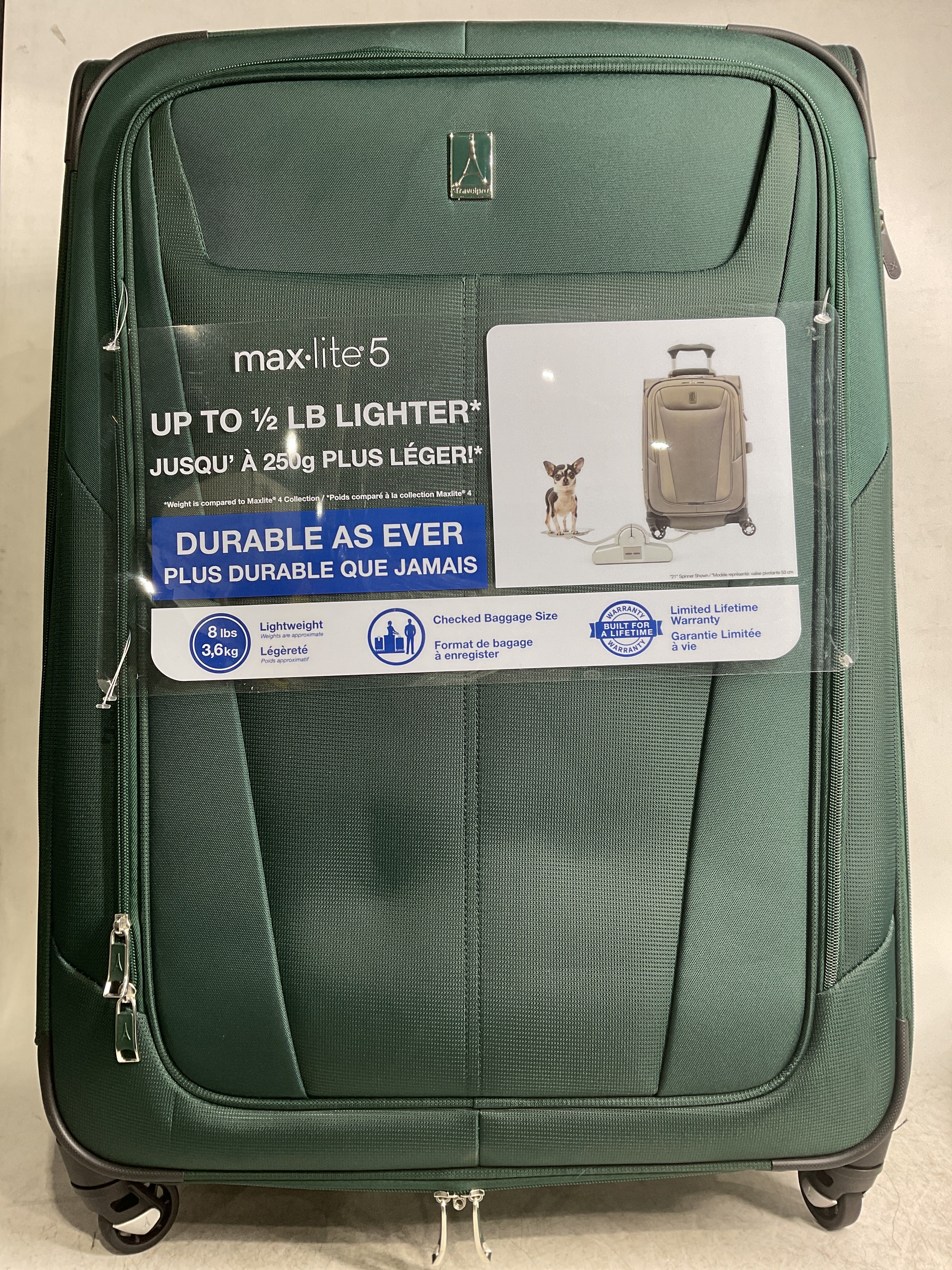 Travelpro Maxlite 5 Softside Expandable Luggage with 4 Spinner Wheels, Lightweight Suitcase, Men and Women ( Green Forest , Checked-Large 29-Inch ) Green Forest Checked Large 29 Inch U9