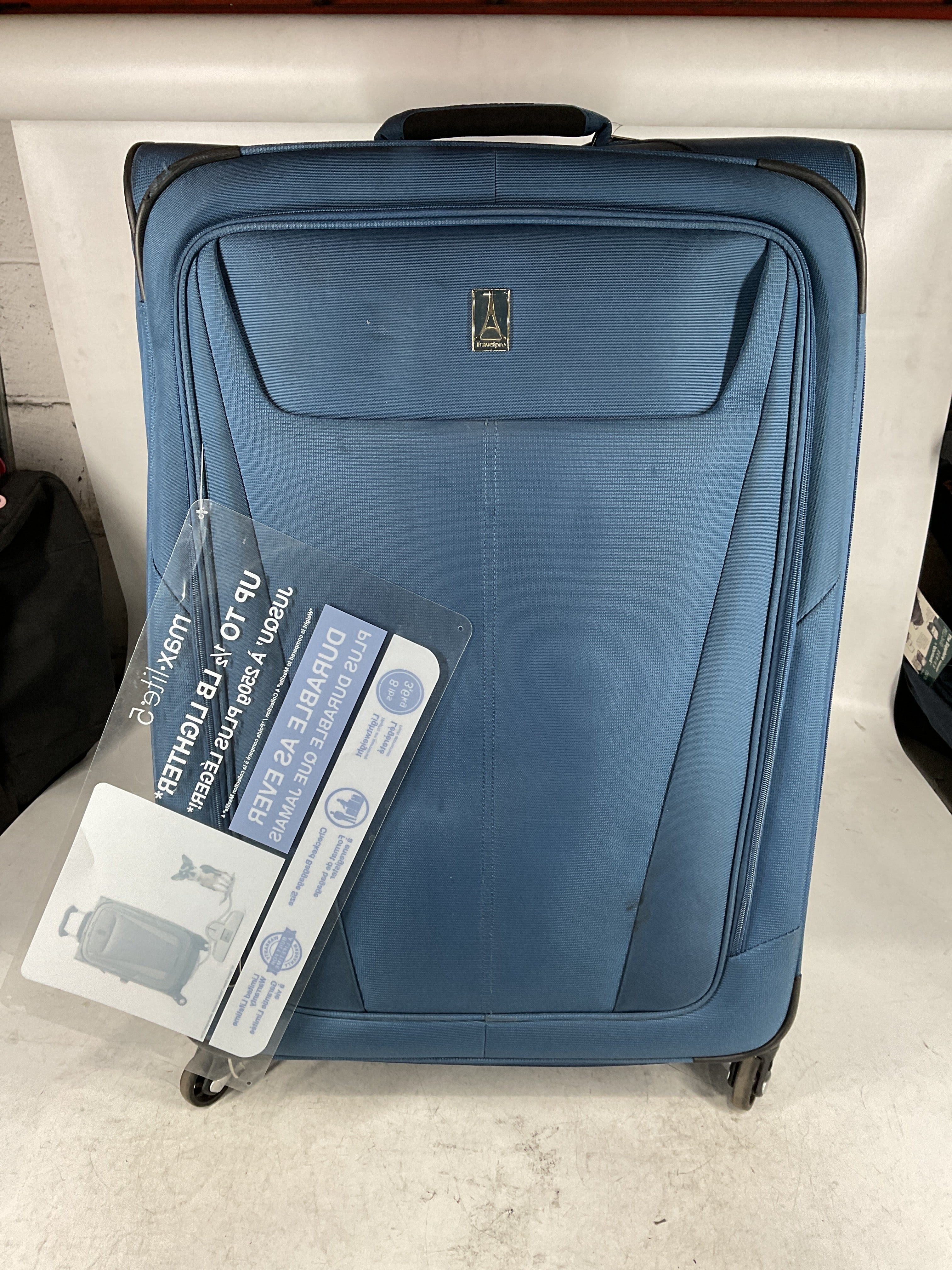 Travelpro Maxlite 5 Softside Expandable Luggage with 4 Spinner Wheels, Lightweight Suitcase, Men and Women Ensign Blue Checked Large 29 Inch U10