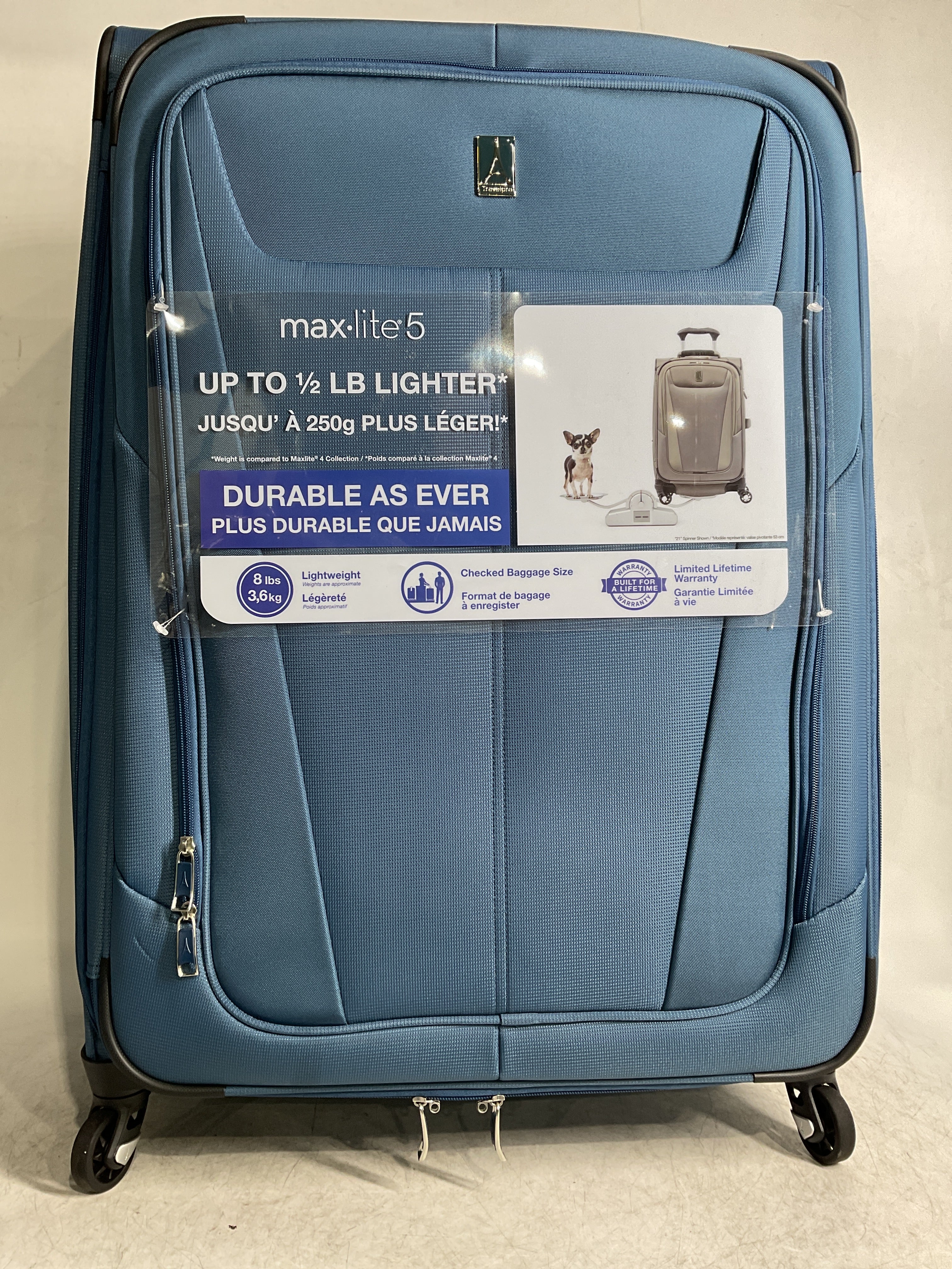 Travelpro Maxlite 5 Softside Expandable Luggage with 4 Spinner Wheels, Lightweight Suitcase, Men and Women ( Ensign Blue , Checked-Large 29-Inch ) Ensign Blue Checked Large 29 Inch U12