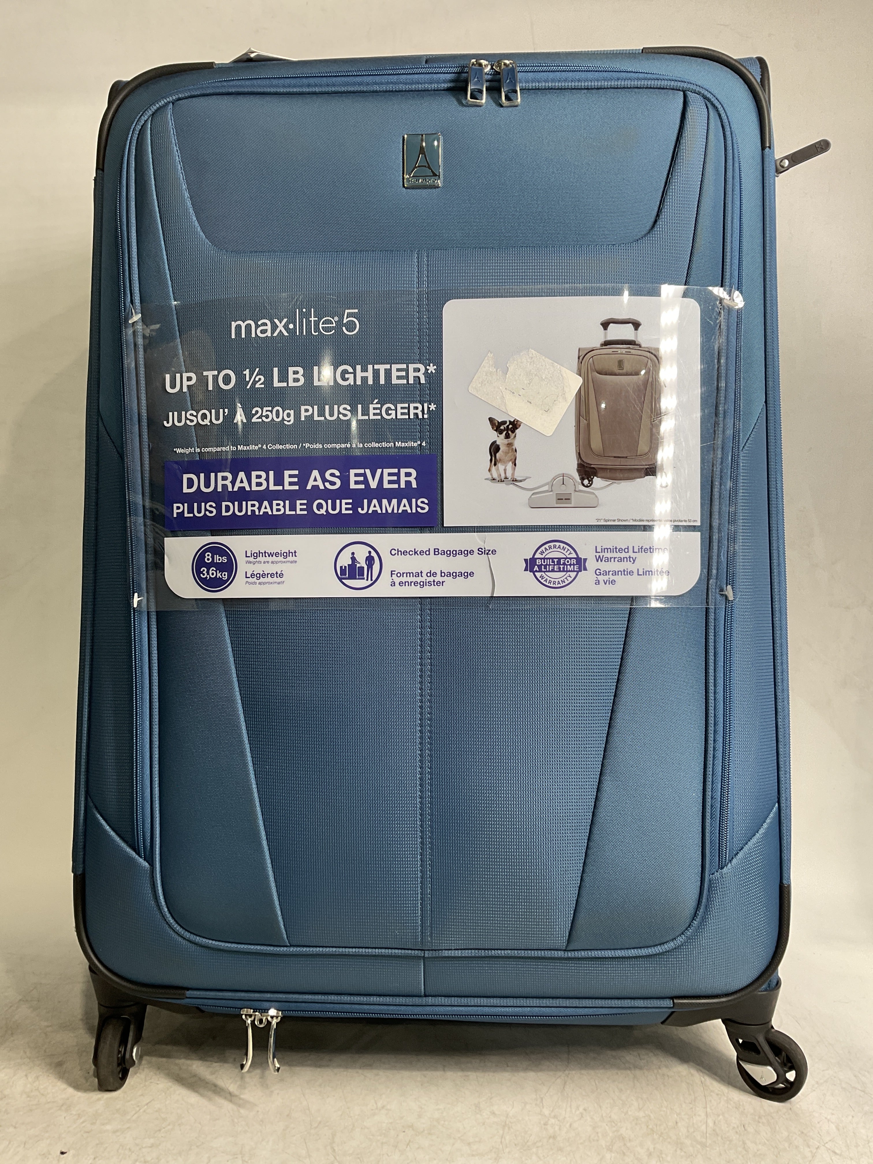 Travelpro Maxlite 5 Softside Expandable Luggage with 4 Spinner Wheels, Lightweight Suitcase, Men and Women ( Ensign Blue , Checked-Large 29-Inch ) Ensign Blue Checked Large 29 Inch U13