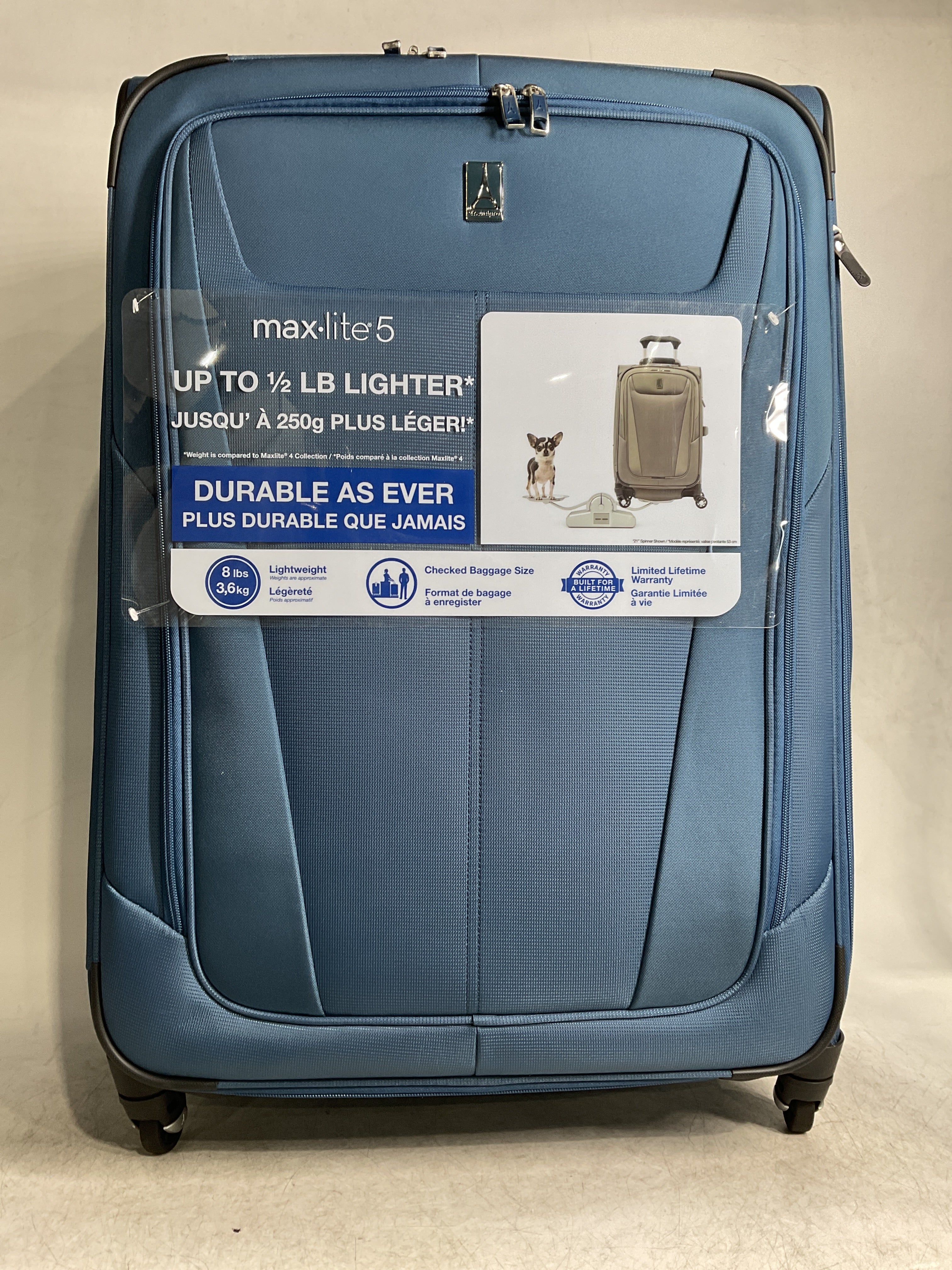 Travelpro Maxlite 5 Softside Expandable Luggage with 4 Spinner Wheels, Lightweight Suitcase, Men and Women ( Ensign Blue , Checked-Large 29-Inch ) Ensign Blue Checked Large 29 Inch U14