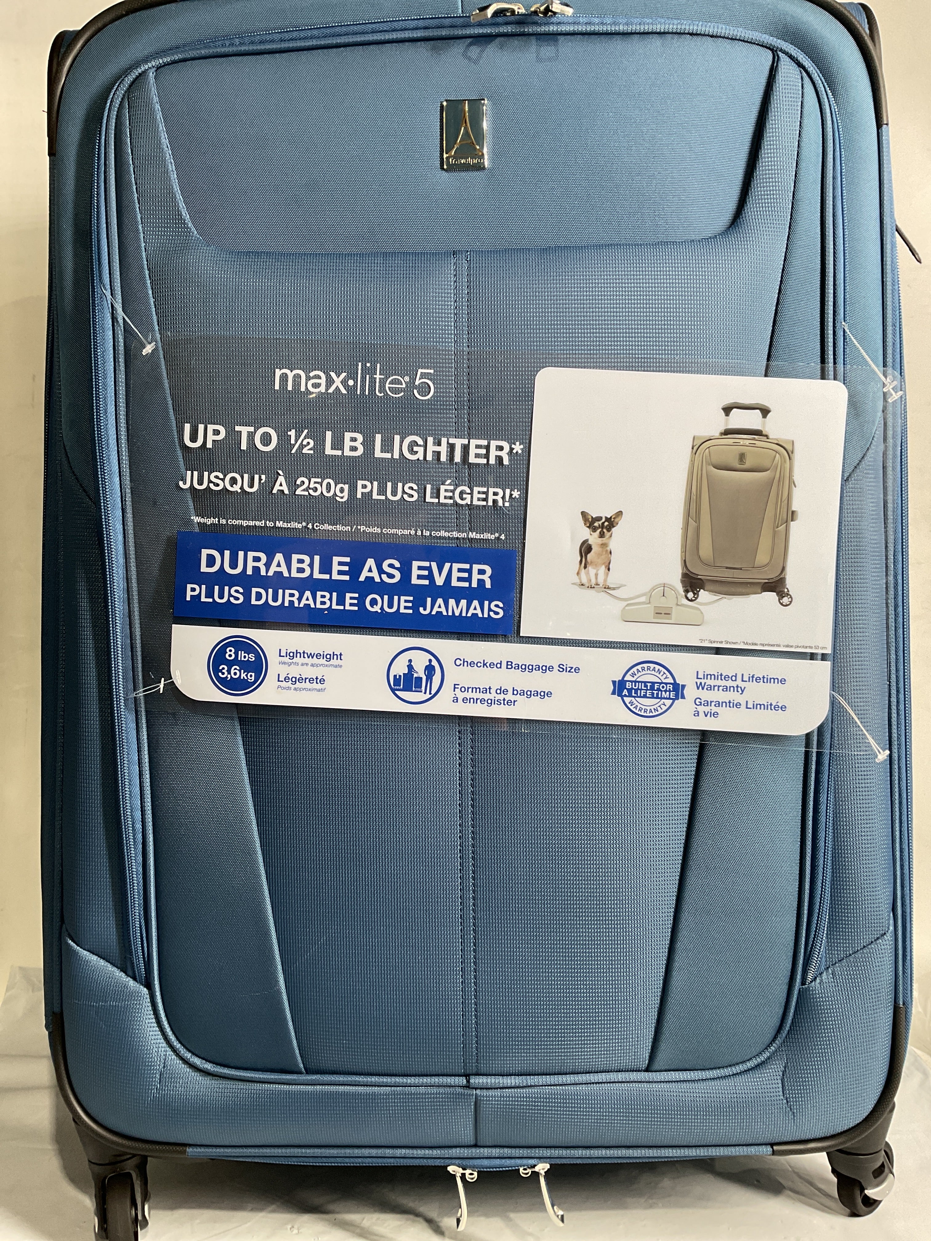 Travelpro Maxlite 5 Softside Expandable Luggage with 4 Spinner Wheels, Lightweight Suitcase, Men and Women ( Ensign Blue , Checked-Large 29-Inch ) Ensign Blue Checked Large 29 Inch U16