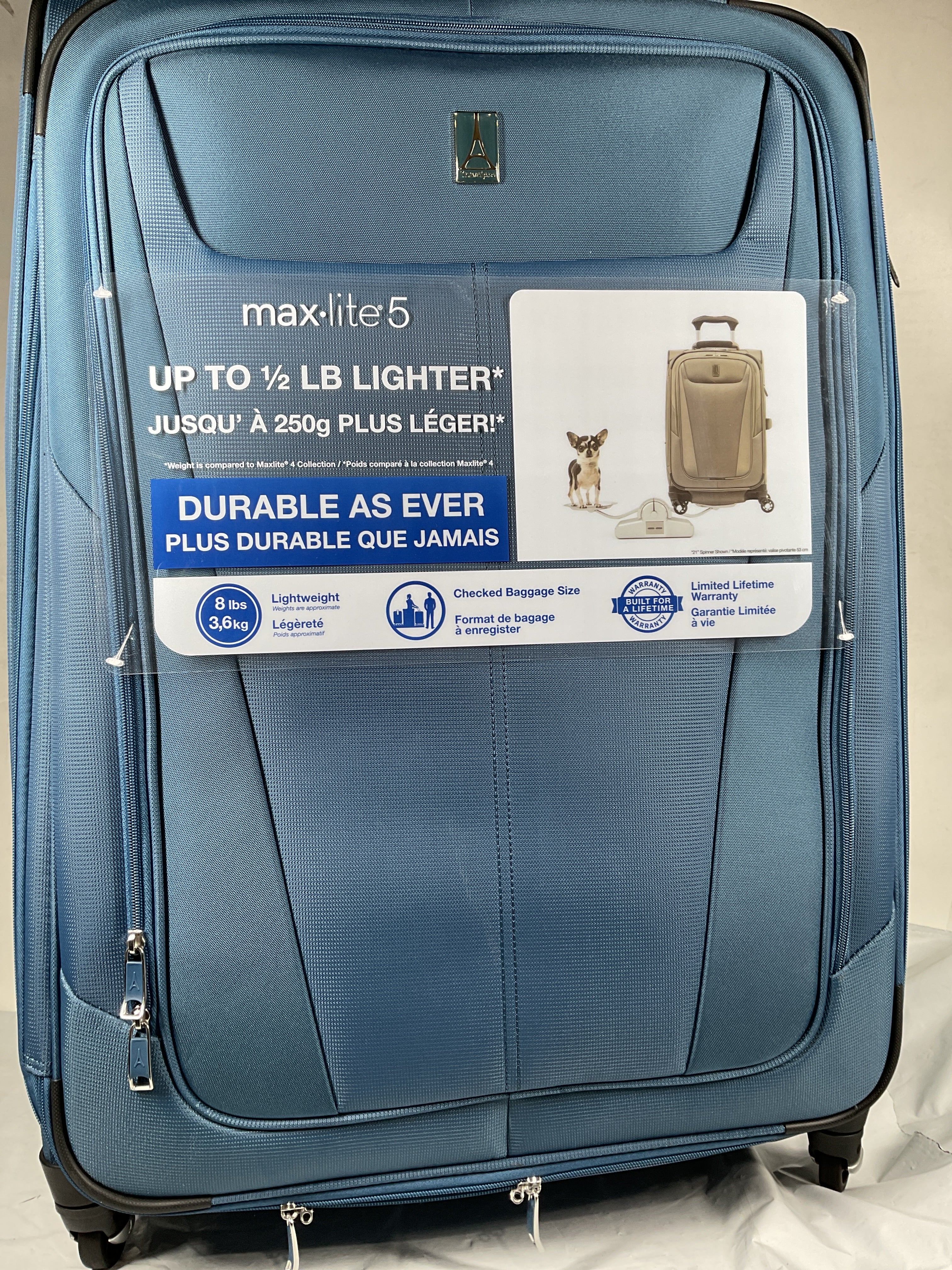 Travelpro Maxlite 5 Softside Expandable Luggage with 4 Spinner Wheels, Lightweight Suitcase, Men and Women ( Ensign Blue , Checked-Large 29-Inch ) Ensign Blue Checked Large 29 Inch U17