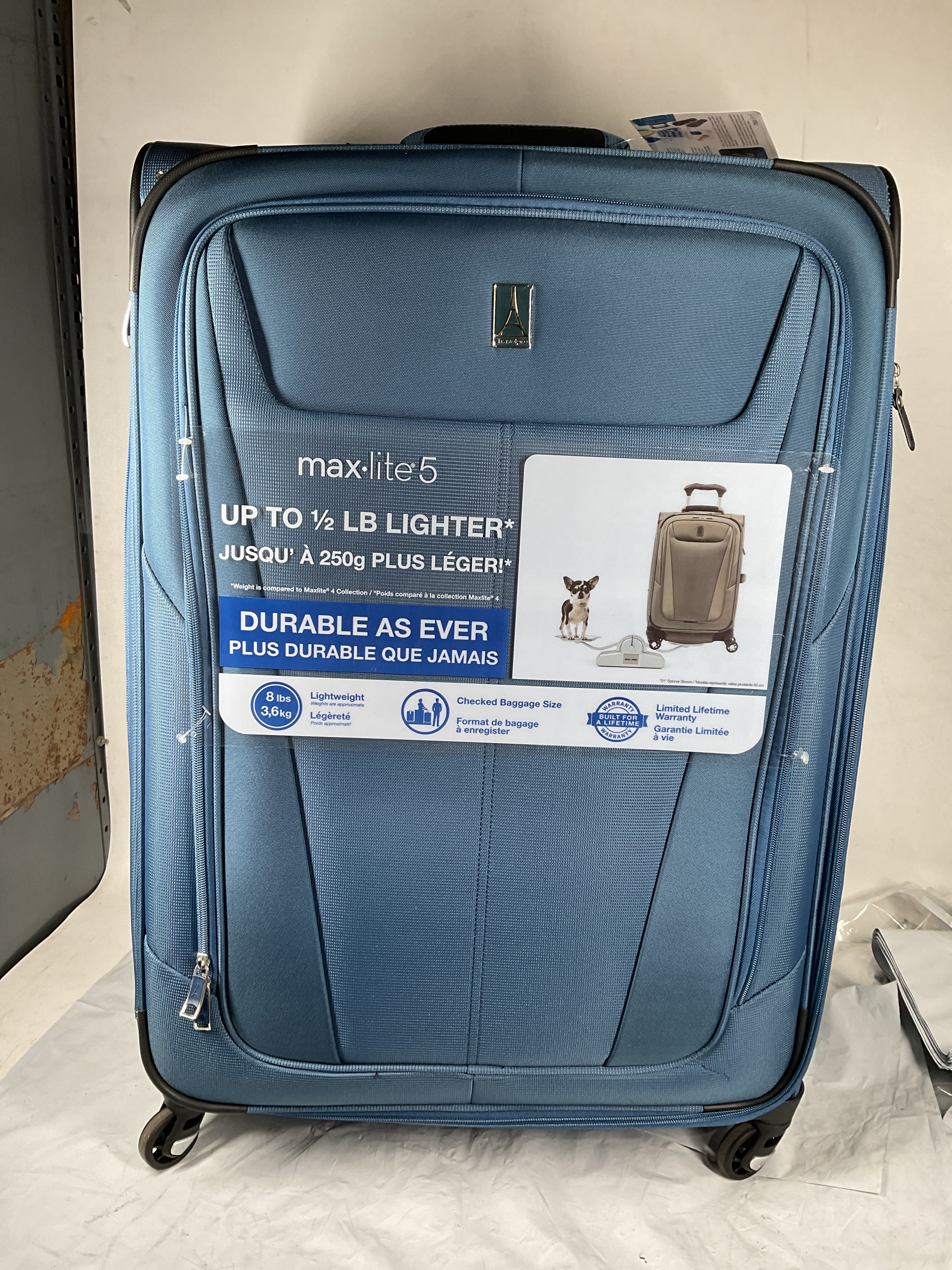 Travelpro Maxlite 5 Softside Expandable Luggage with 4 Spinner Wheels, Lightweight Suitcase, Men and Women ( Ensign Blue , Checked-Large 29-Inch ) Ensign Blue Checked Large 29 Inch U20