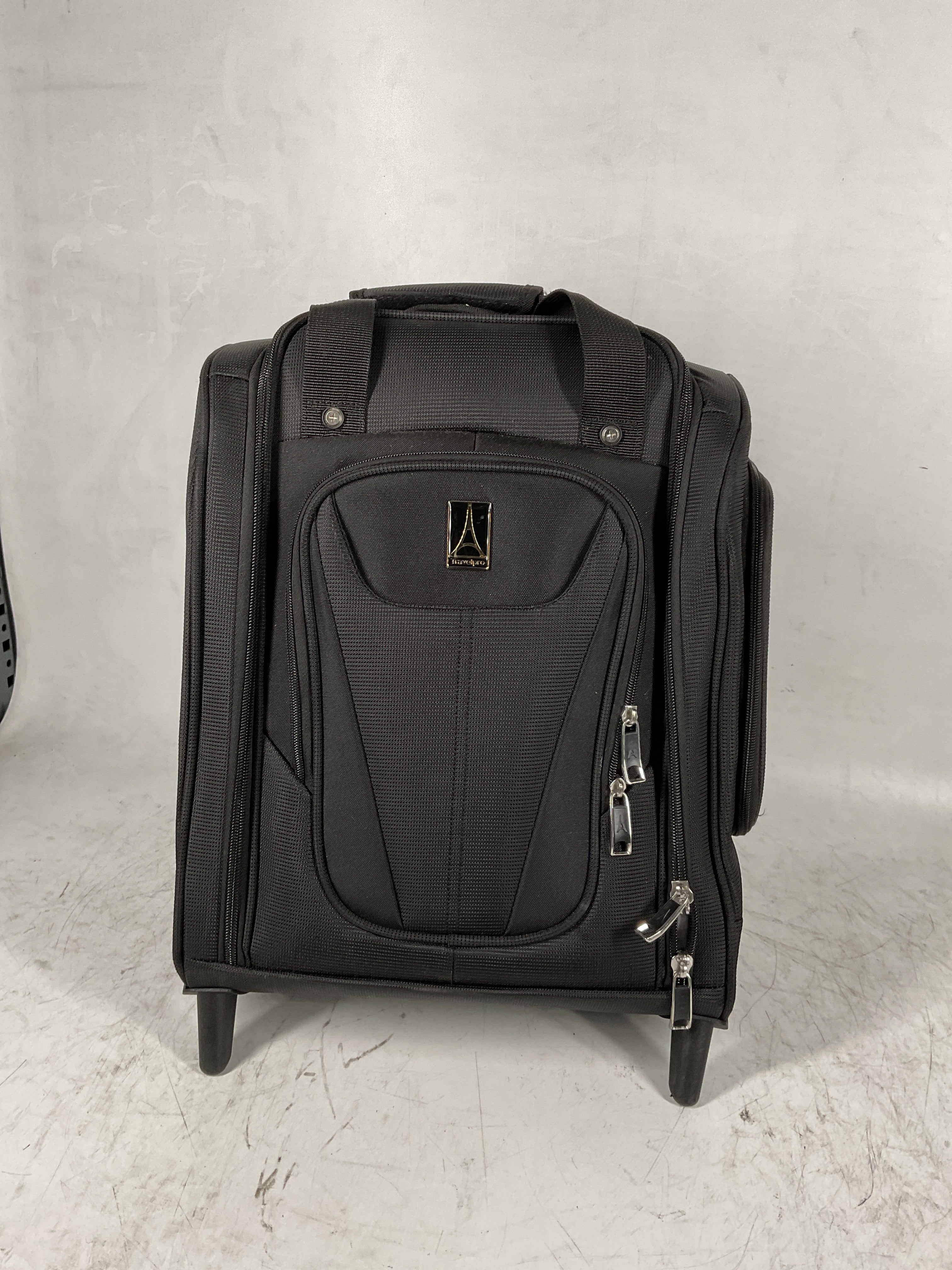 Travelpro Luggage Maxlite 5 Softside Lightweight Rolling Underseat Compact Carry on Upright 2 Wheel Bag, Men and Women Black 15 Inch U17