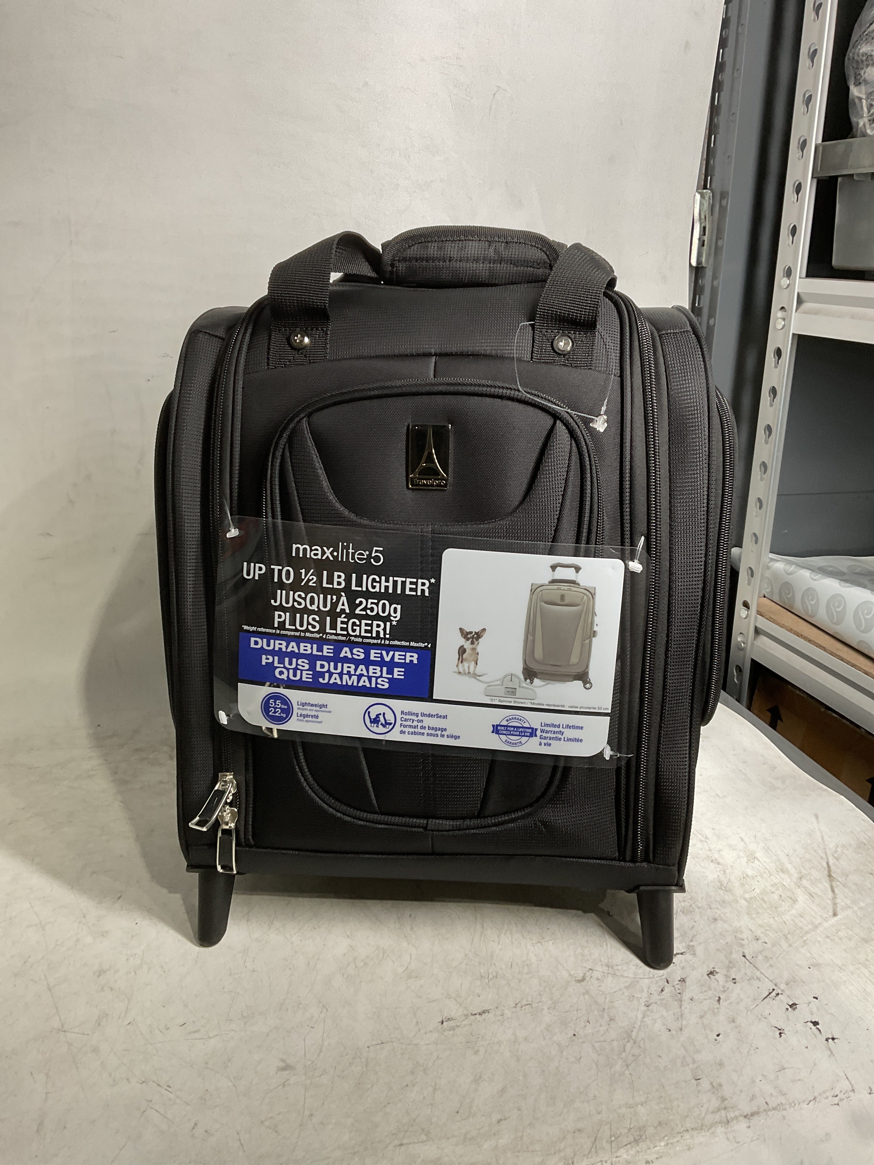 Travelpro Luggage Maxlite 5 Softside Lightweight Rolling Underseat Compact Carry on Upright 2 Wheel Bag, Men and Women ( Black , 15-Inch ) Black 15 Inch U26