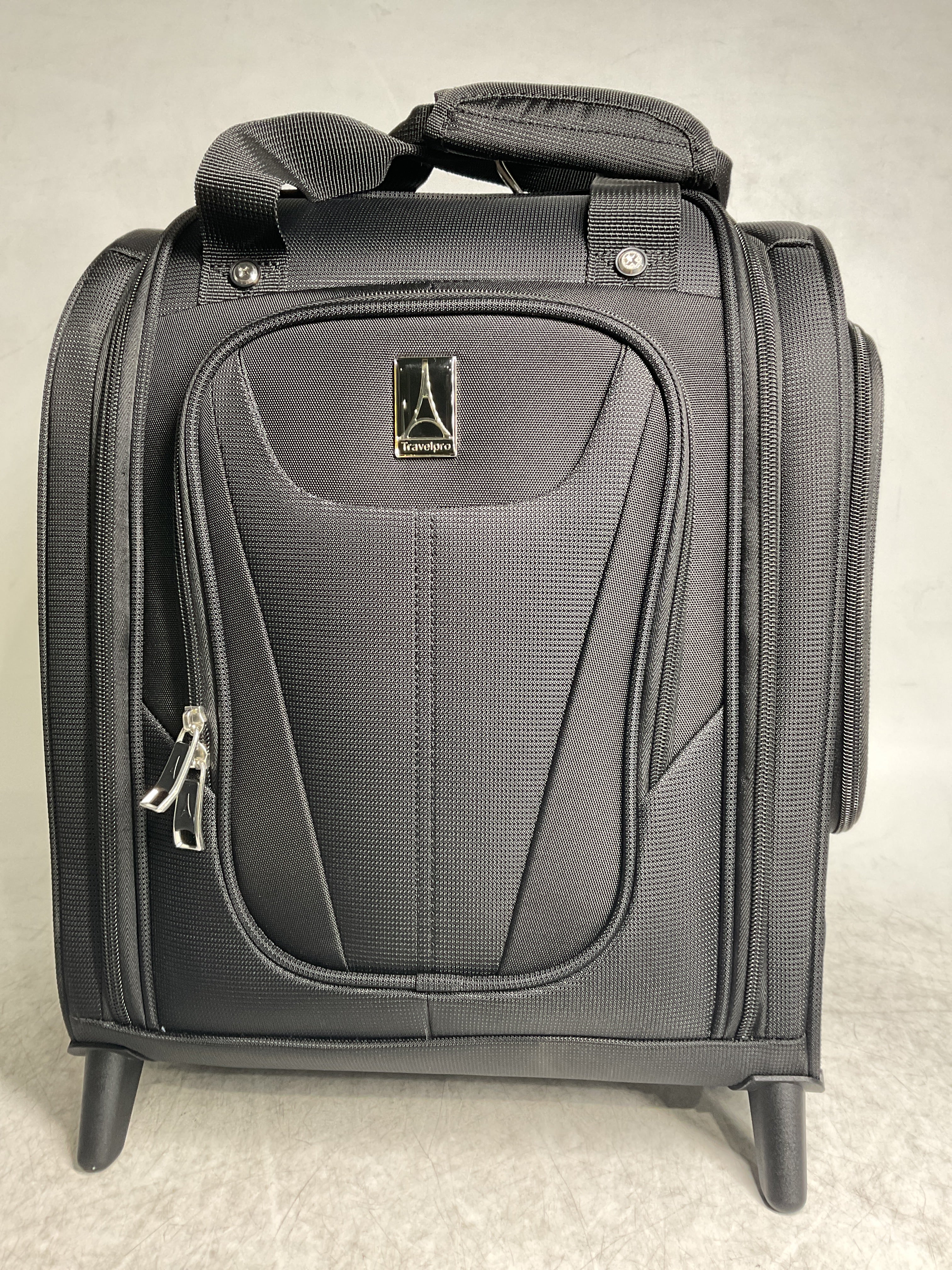Travelpro Luggage Maxlite 5 Softside Lightweight Rolling Underseat Compact Carry on Upright 2 Wheel Bag, Men and Women ( Black , 15-Inch ) Black 15 Inch U30