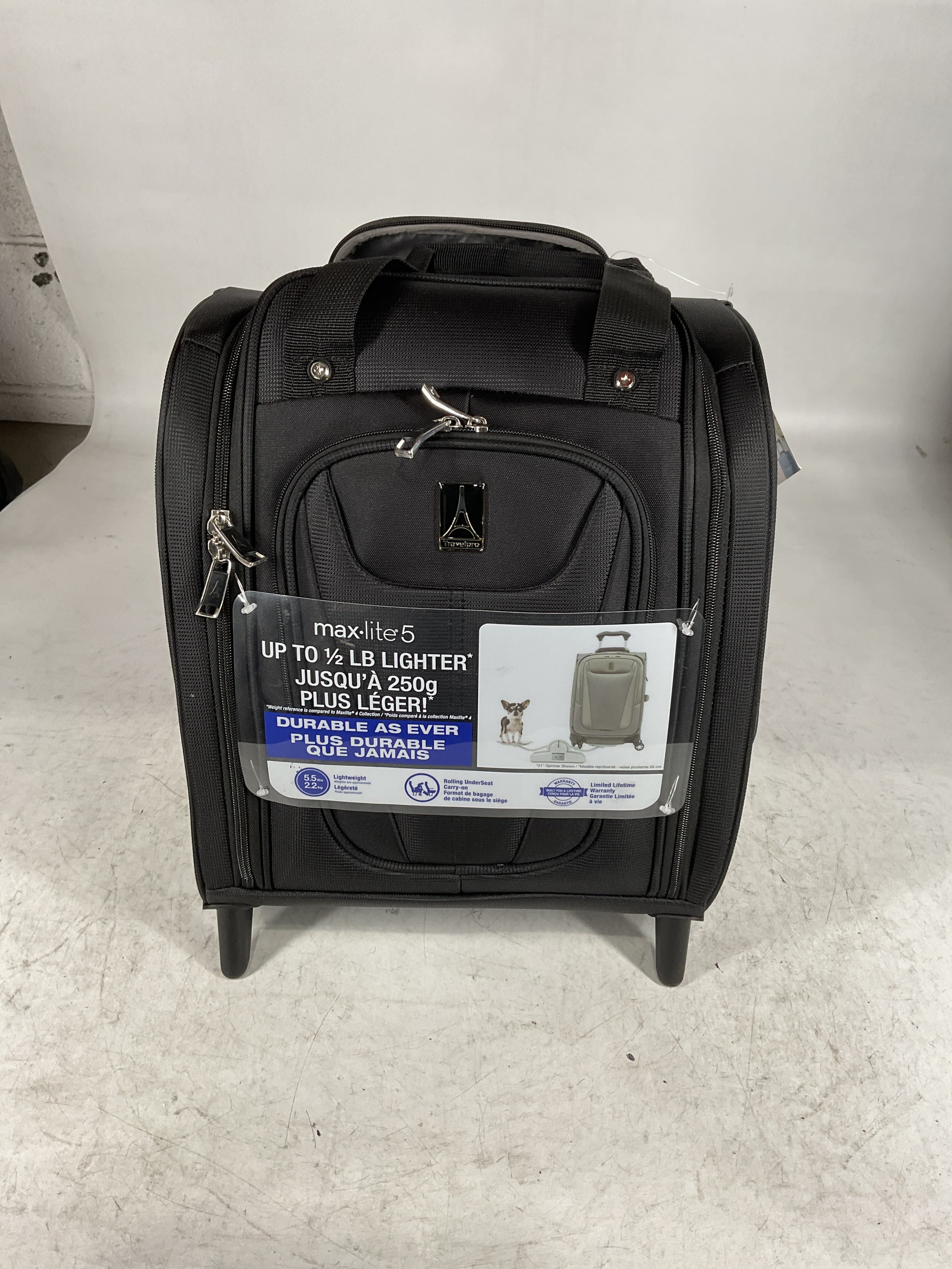 Travelpro Luggage Maxlite 5 Softside Lightweight Rolling Underseat Compact Carry on Upright 2 Wheel Bag, Men and Women U5
