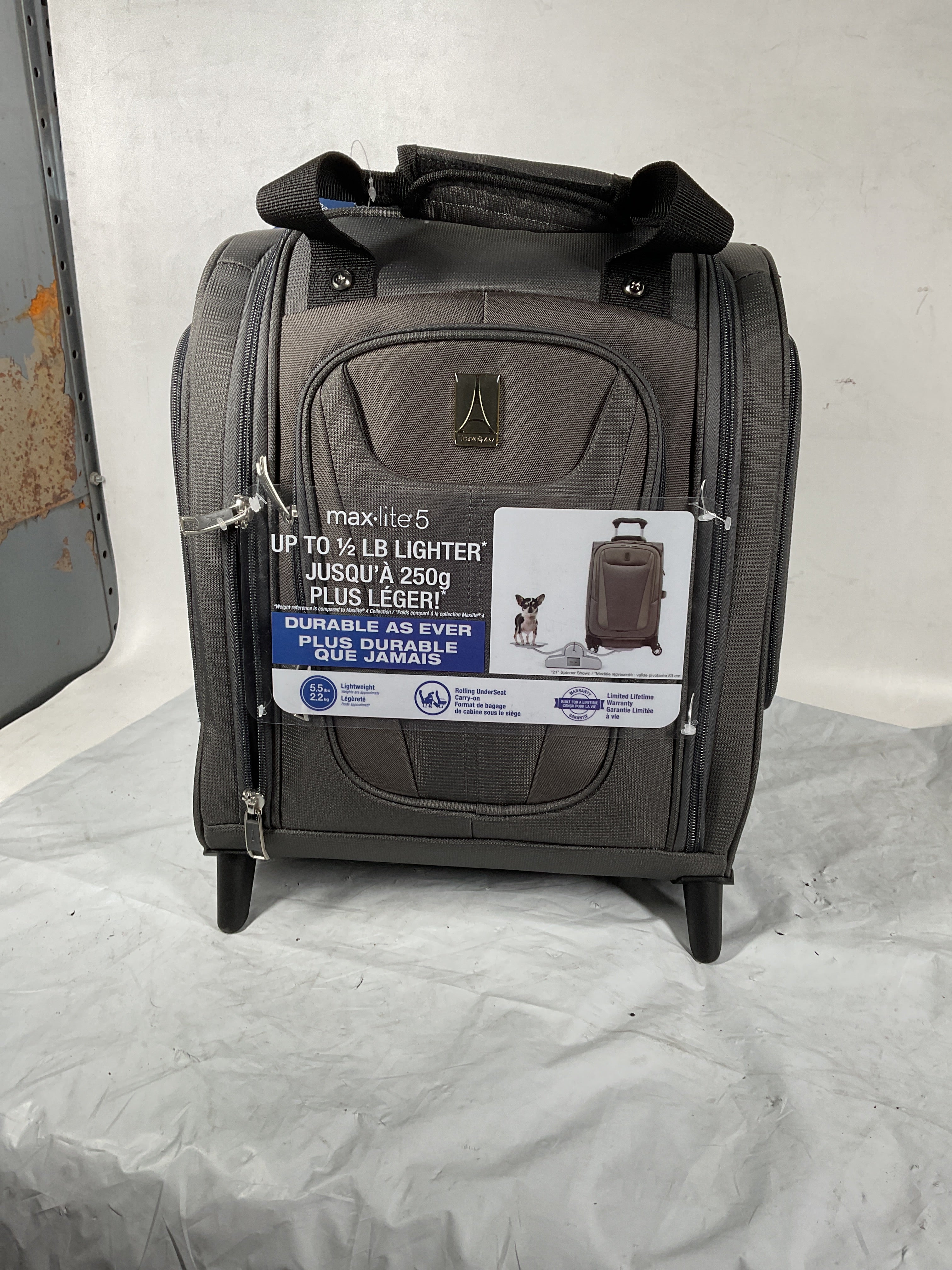 Travelpro Luggage Maxlite 5 Softside Lightweight Rolling Underseat Compact Carry on Upright 2 Wheel Bag, Men and Women ( Shadow Grey , 15-Inch ) Shadow Grey 15 Inch U13