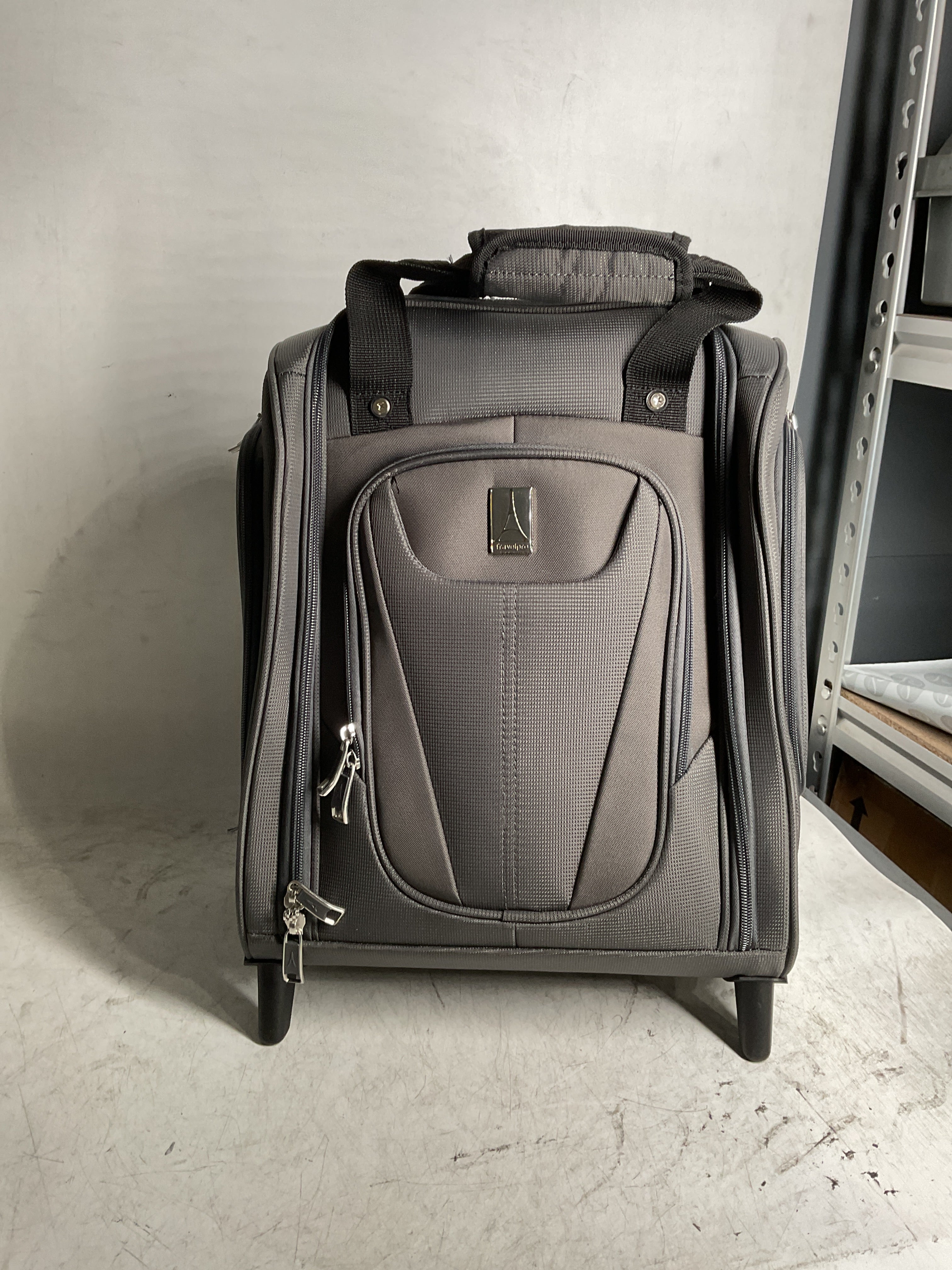 Travelpro Luggage Maxlite 5 Softside Lightweight Rolling Underseat Compact Carry on Upright 2 Wheel Bag, Men and Women ( Shadow Grey , 15-Inch ) Shadow Grey 15 Inch U4