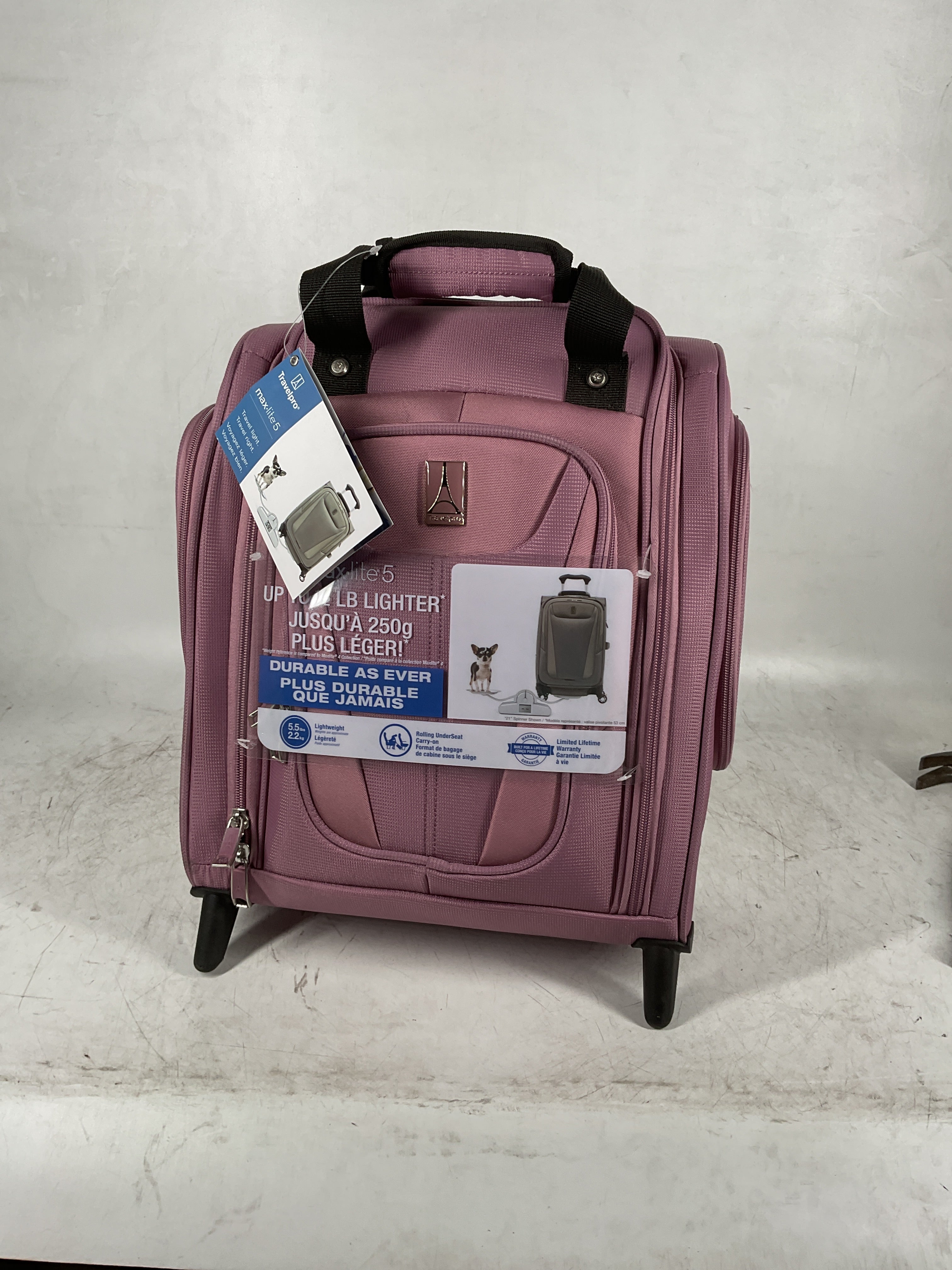 Travelpro Luggage Maxlite 5 Softside Lightweight Rolling Underseat Compact Carry on Upright 2 Wheel Bag, Men and Women ( Orchid Pink Purple , 15-Inch ) Orchid Pink Purple 15 Inch U2