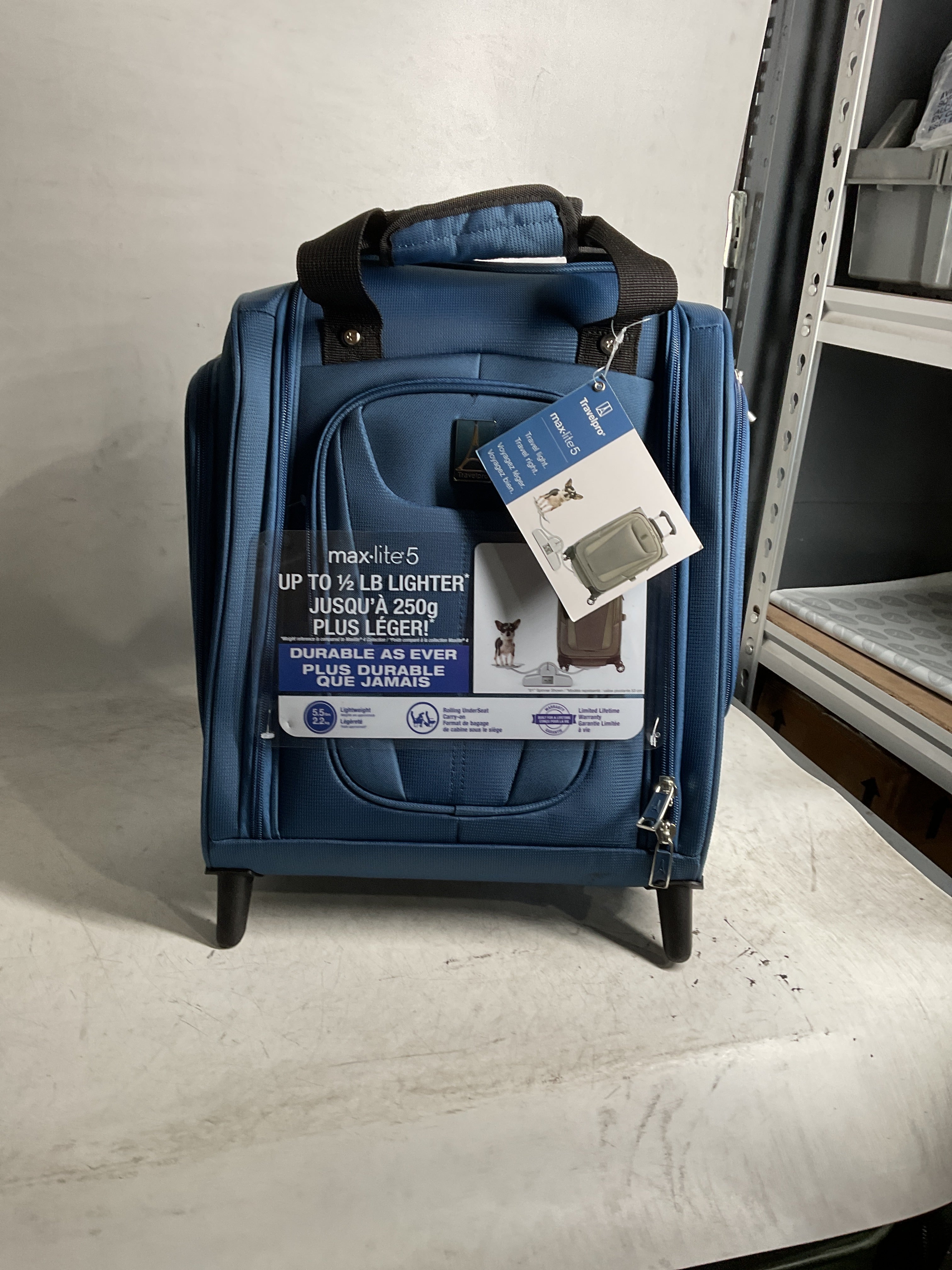 Travelpro Luggage Maxlite 5 Softside Lightweight Rolling Underseat Compact Carry on Upright 2 Wheel Bag, Men and Women ( Ensign Blue , 15-Inch ) Ensign Blue 15 Inch U10