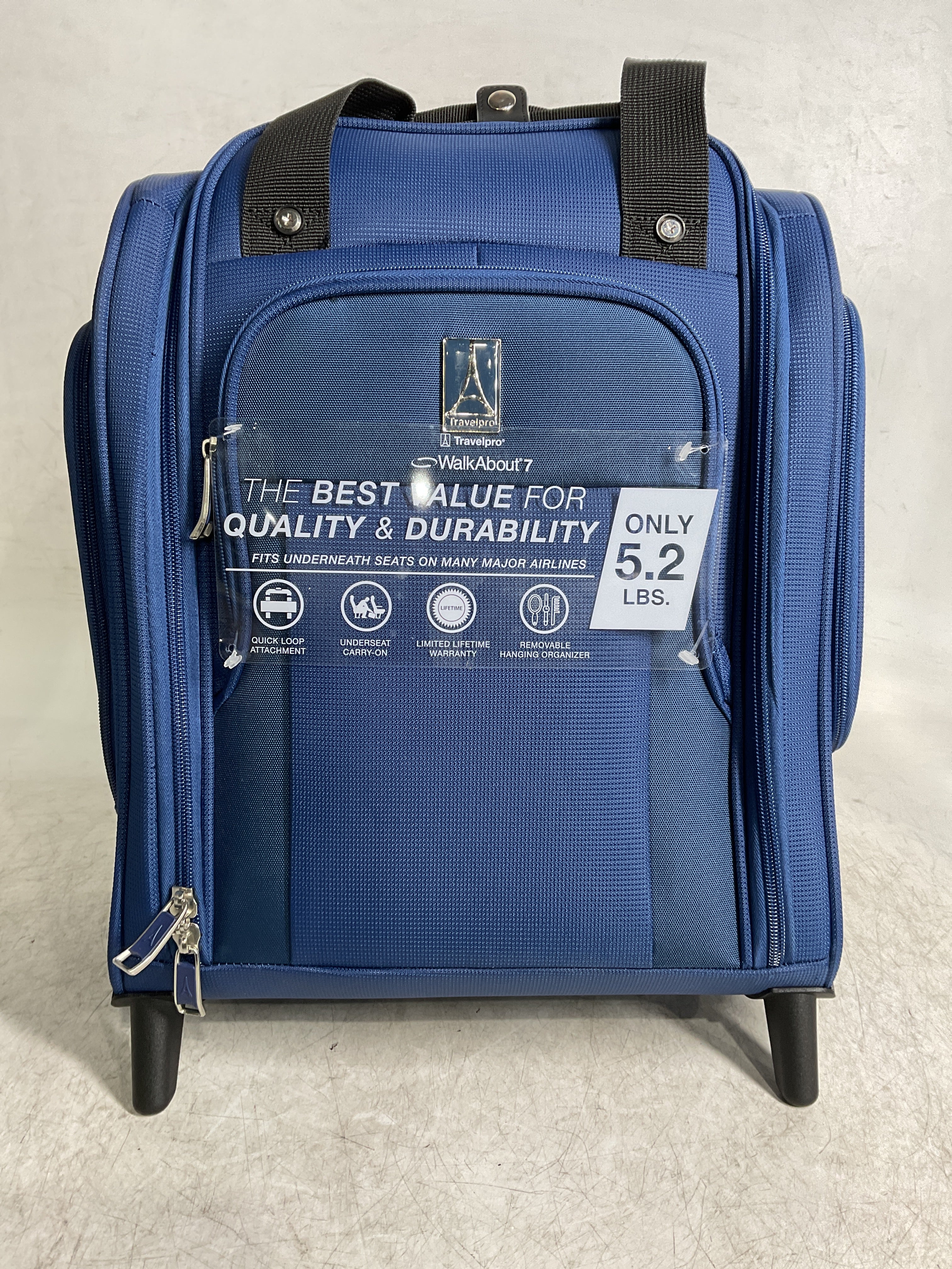 Travelpro Luggage Maxlite 5 Softside Lightweight Rolling Underseat Compact Carry on Upright 2 Wheel Bag, Men and Women ( Ensign Blue , 15-Inch ) Ensign Blue 15 Inch U12