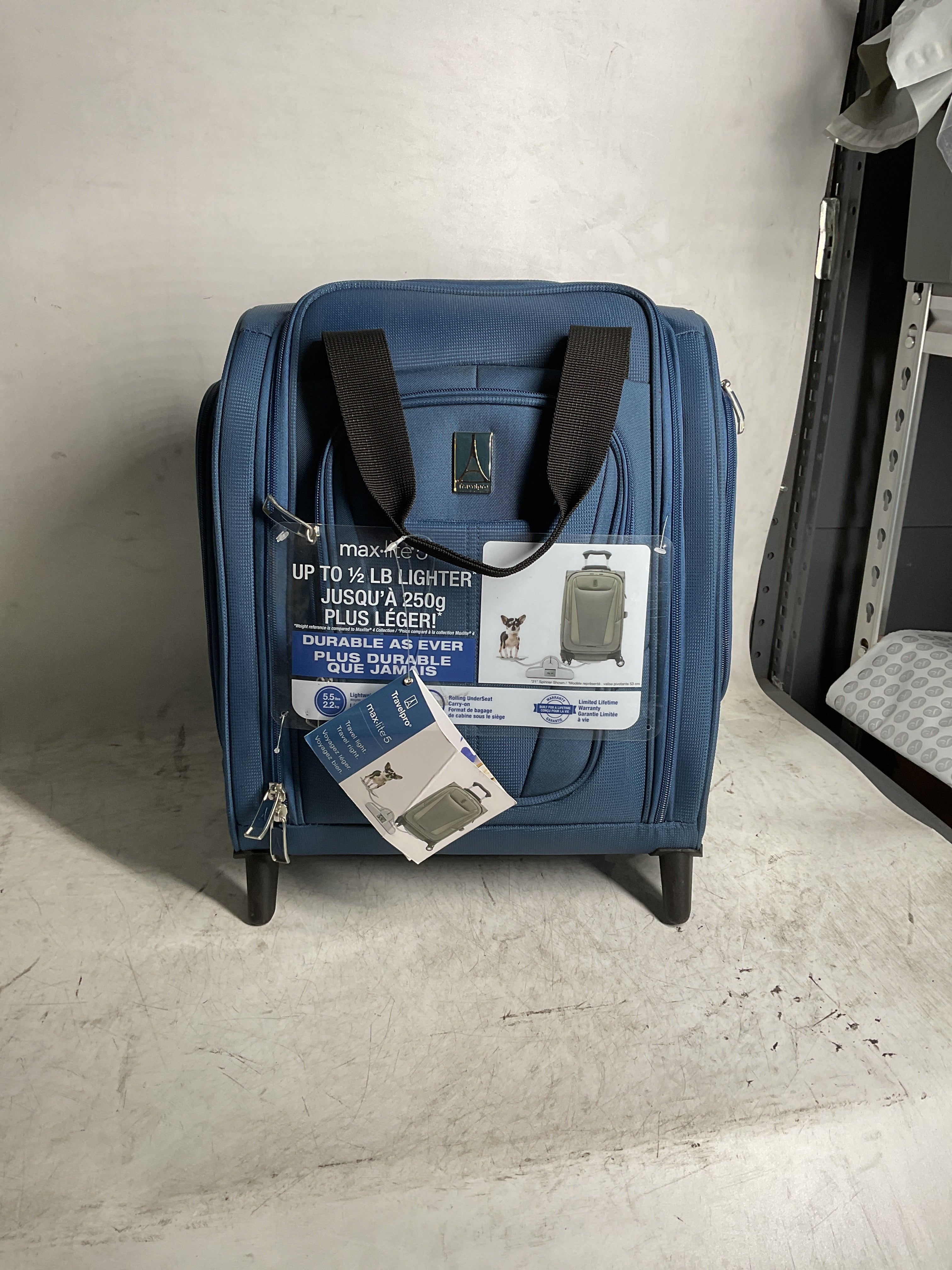 Travelpro Luggage Maxlite 5 Softside Lightweight Rolling Underseat Compact Carry on Upright 2 Wheel Bag, Men and Women ( Ensign Blue , 15-Inch ) Ensign Blue 15 Inch U8
