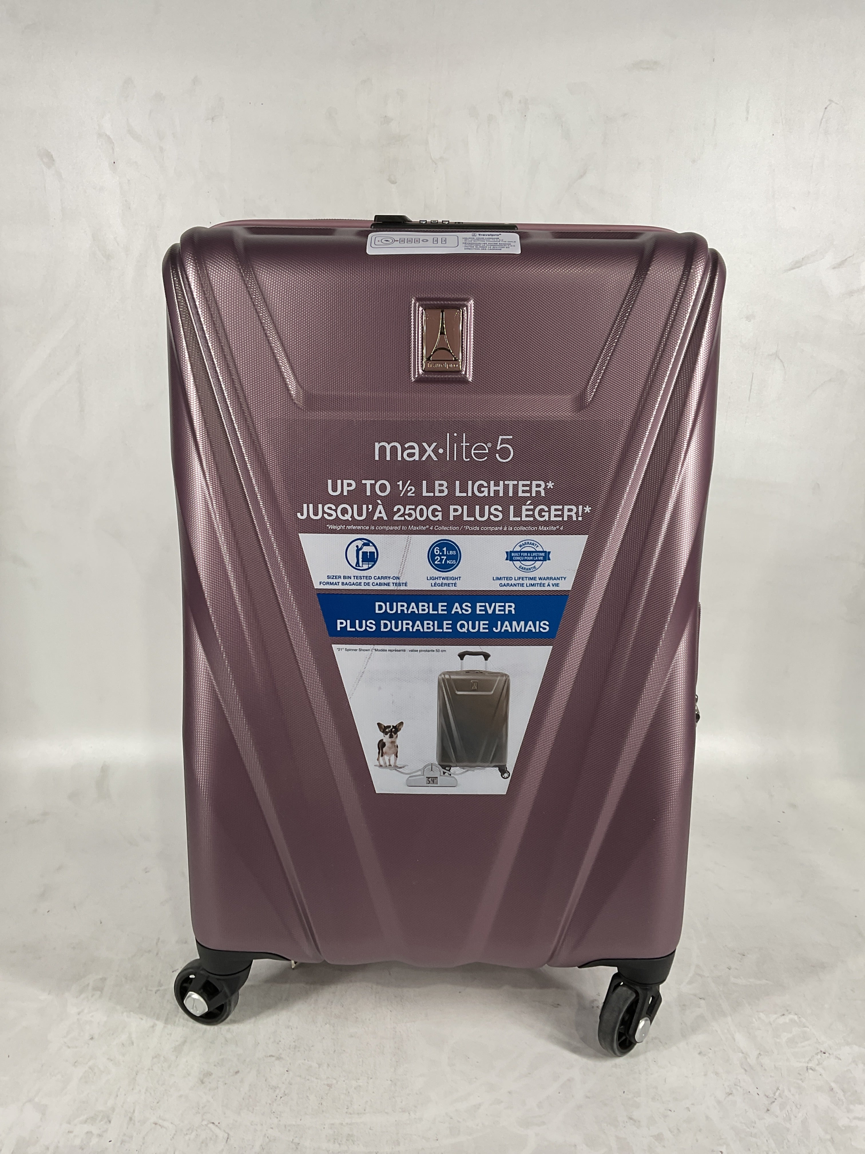 Travelpro Maxlite 5 Hardside Spinner Wheel Luggage Dusty Rose Pink Carry On 21 Inch U1