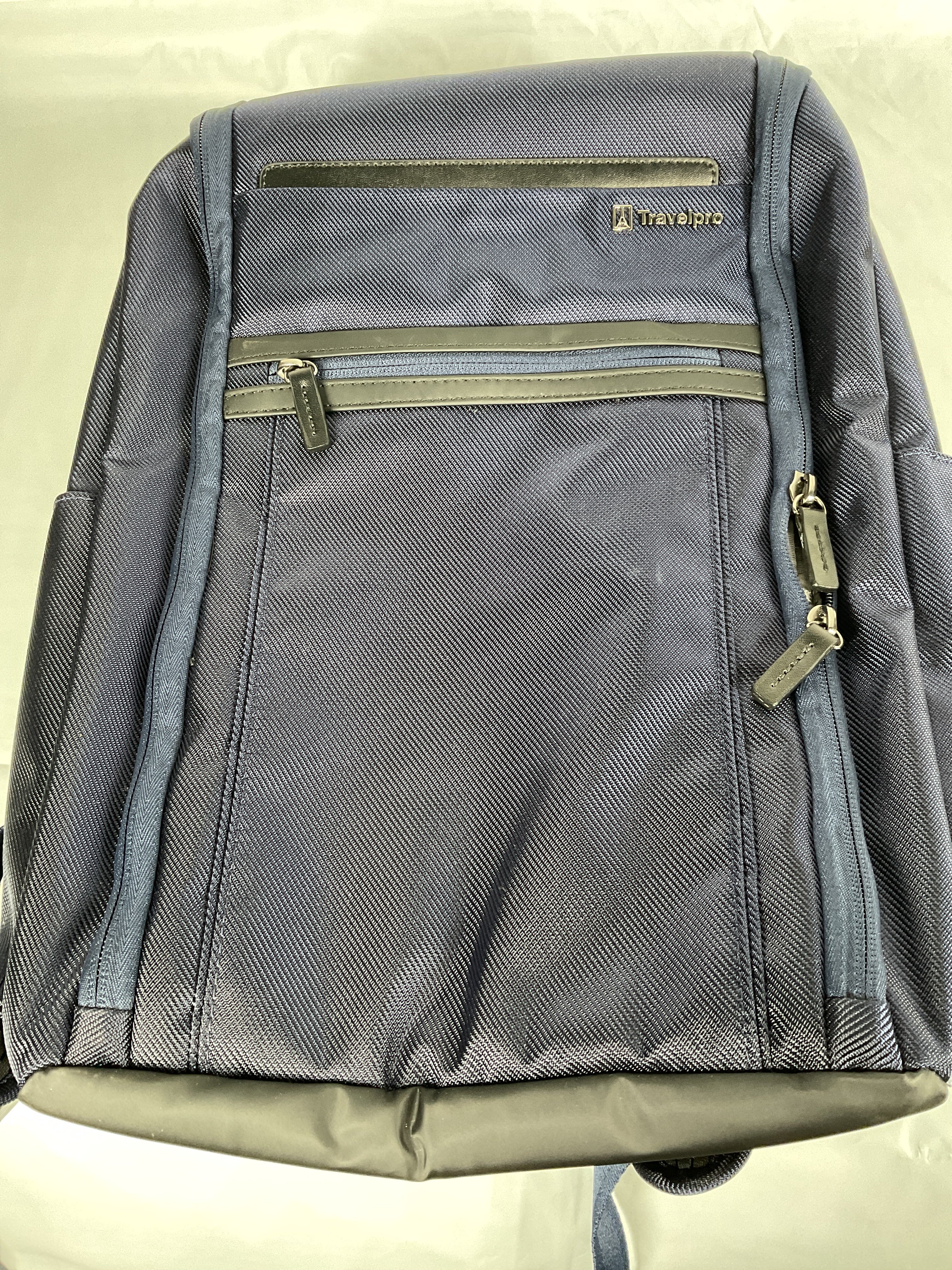 Travelpro Crew Executive Choice 3 Large Backpack Fits Up to 15.6 Laptops and Tablets, USB a and C Ports, Men and Women ( Patriot Blue , Slim ) Patriot Blue Slim U2